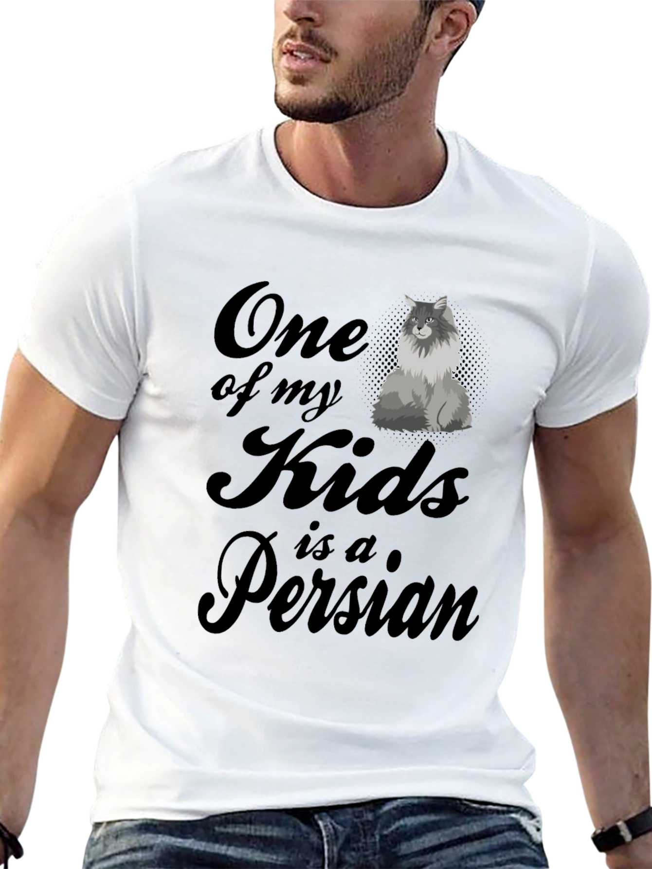 Black One of My Kids is a Persian Cat T-Shirt view 13