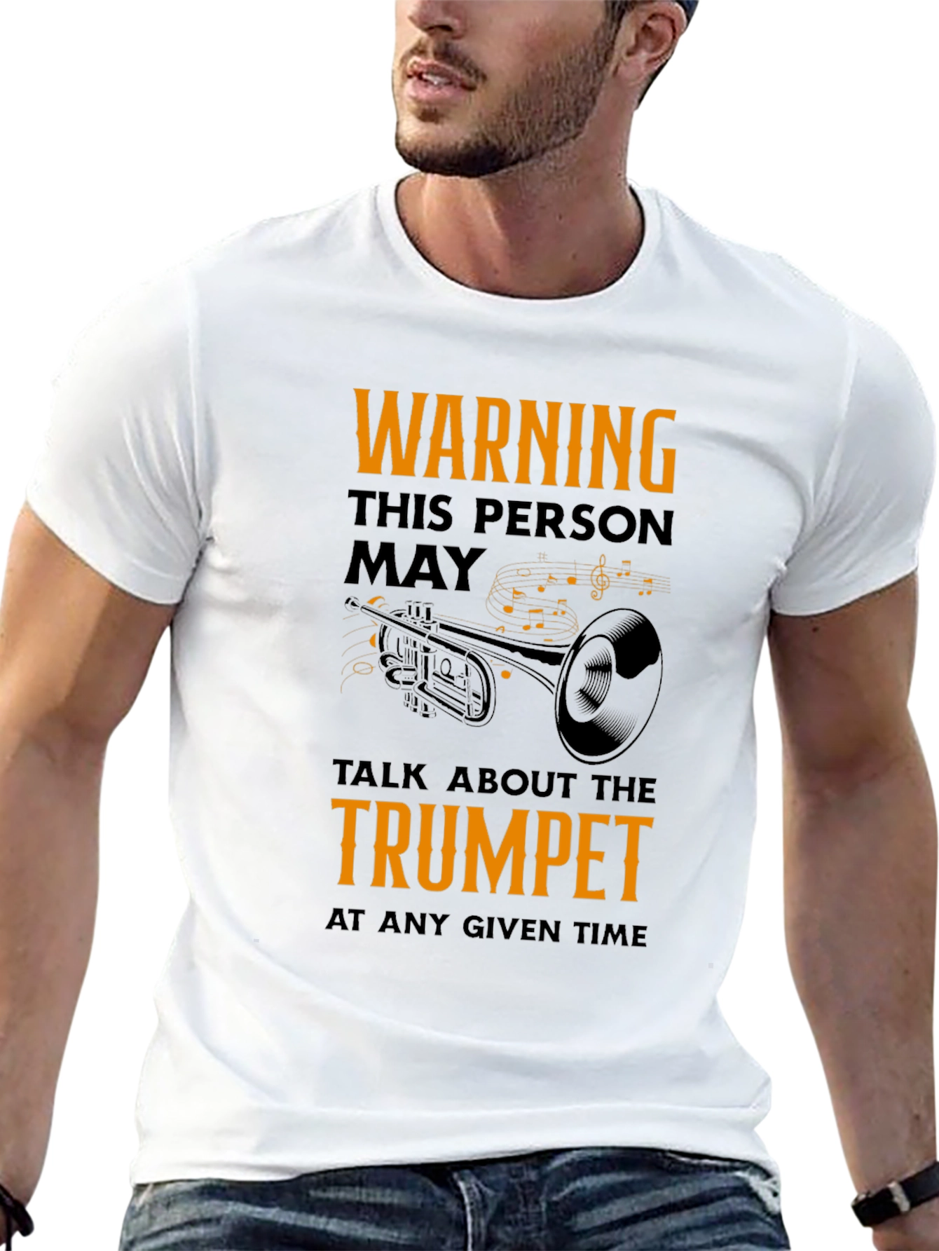 Black Warning Trumpet Player T-Shirt view 13