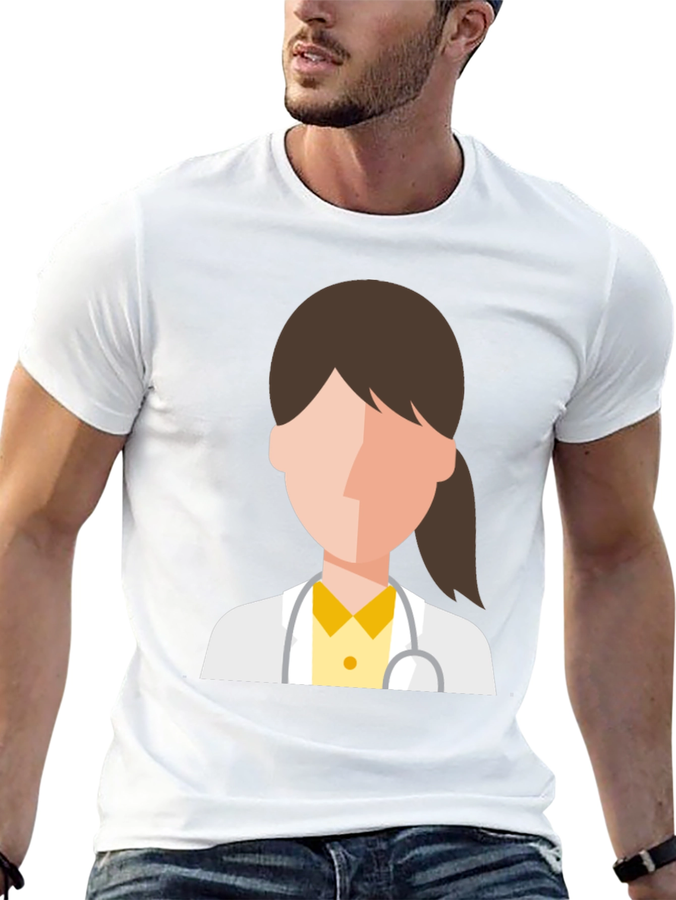 Black Doctor Graphic T-Shirt - Black Cotton Tee view 13