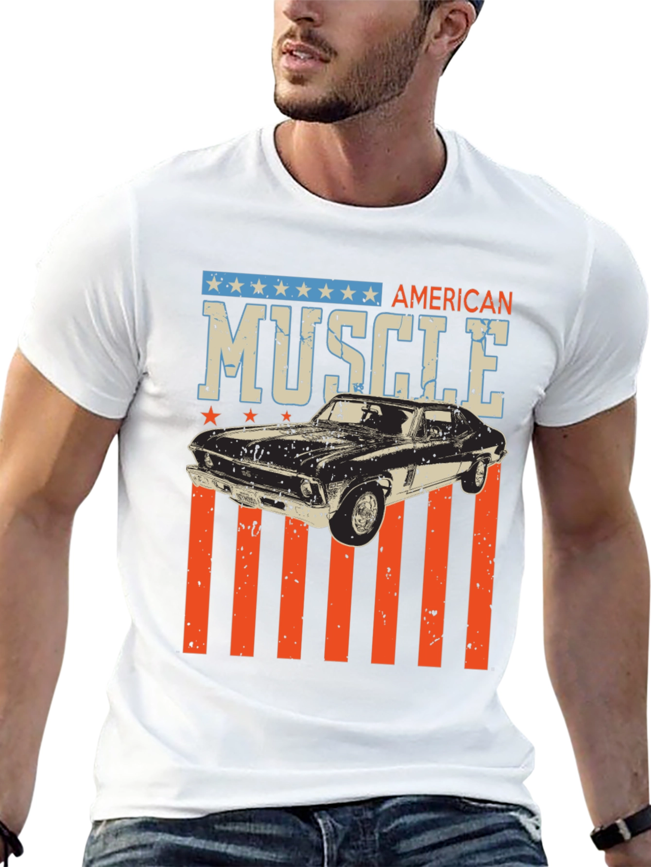 Black American Muscle Car Graphic Tee view 13
