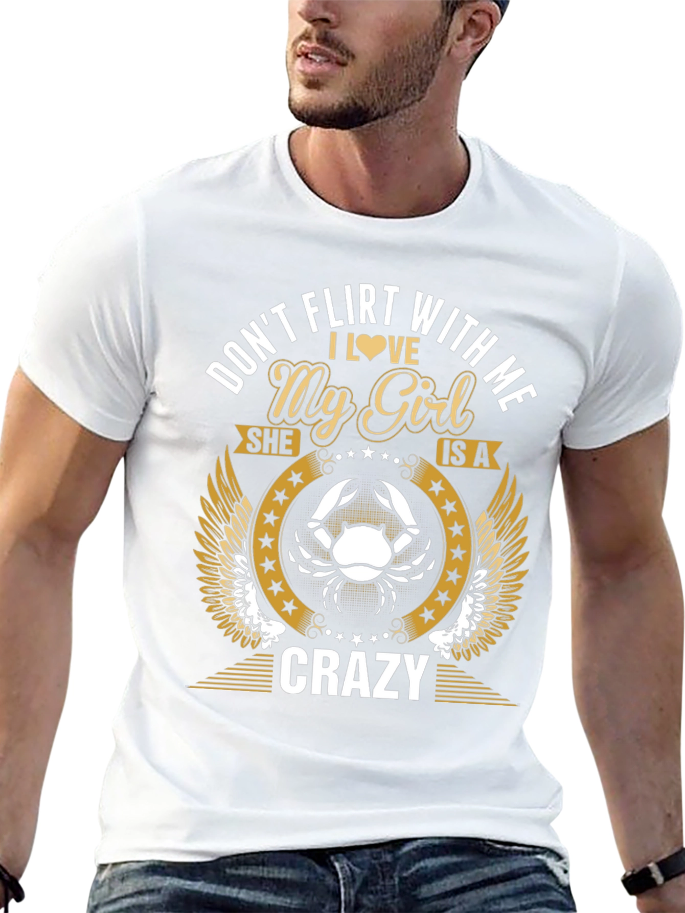 Black Don't Flirt With Me Crazy Girl T-Shirt view 13
