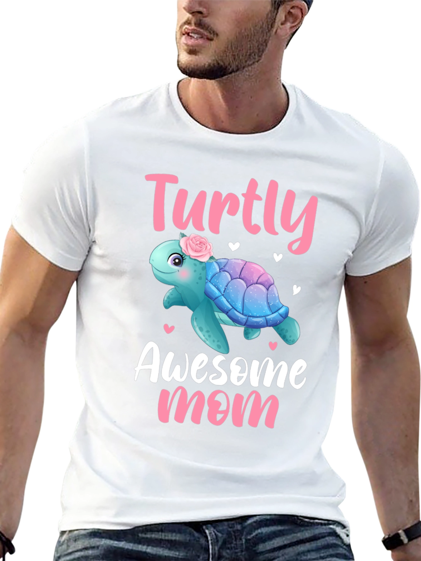 Black Turtly Awesome Mom T-Shirt - Cute Turtle Design view 13