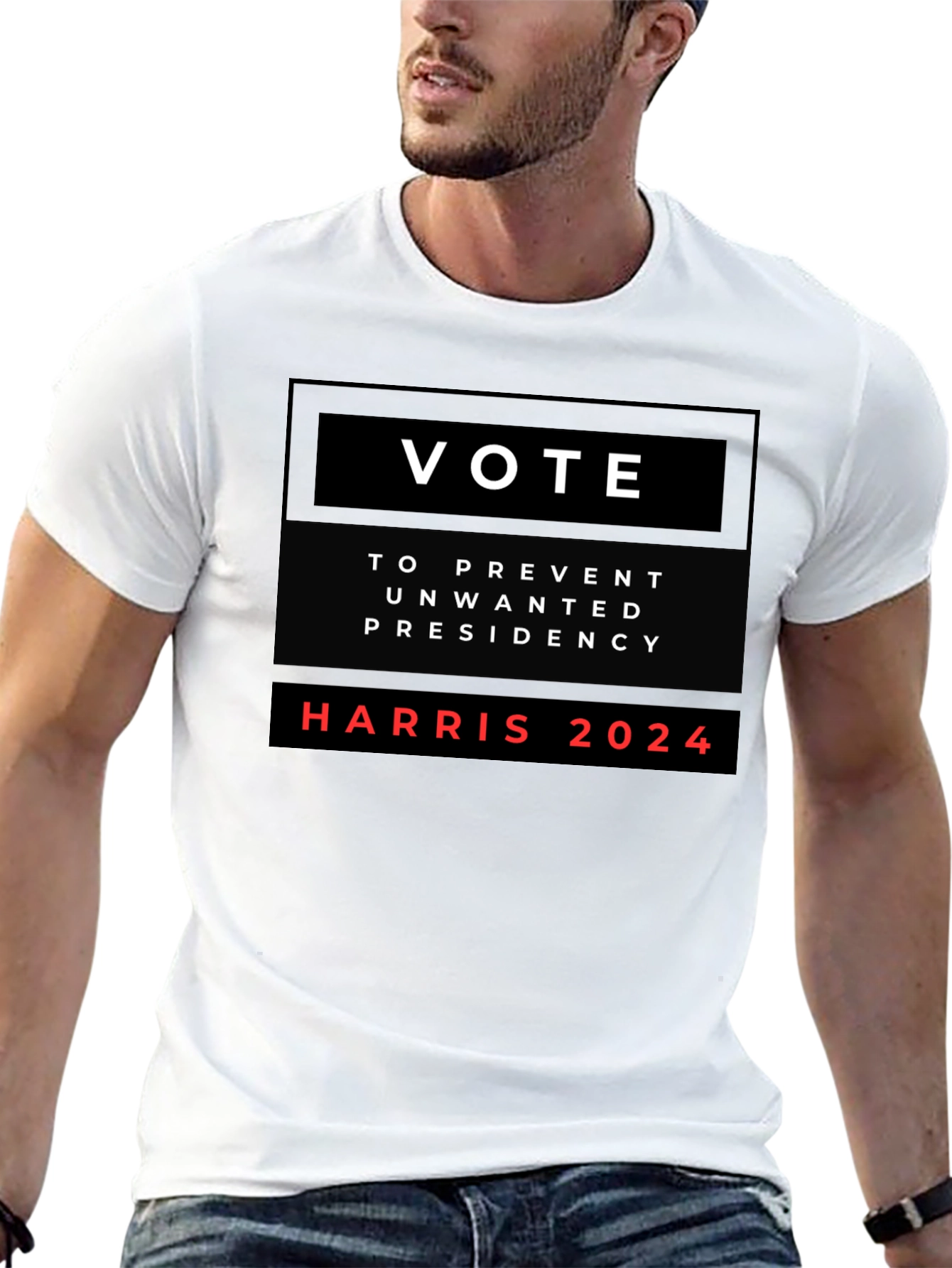 Black Vote Harris 2024 T-Shirt: Prevent Unwanted Presidency view 13