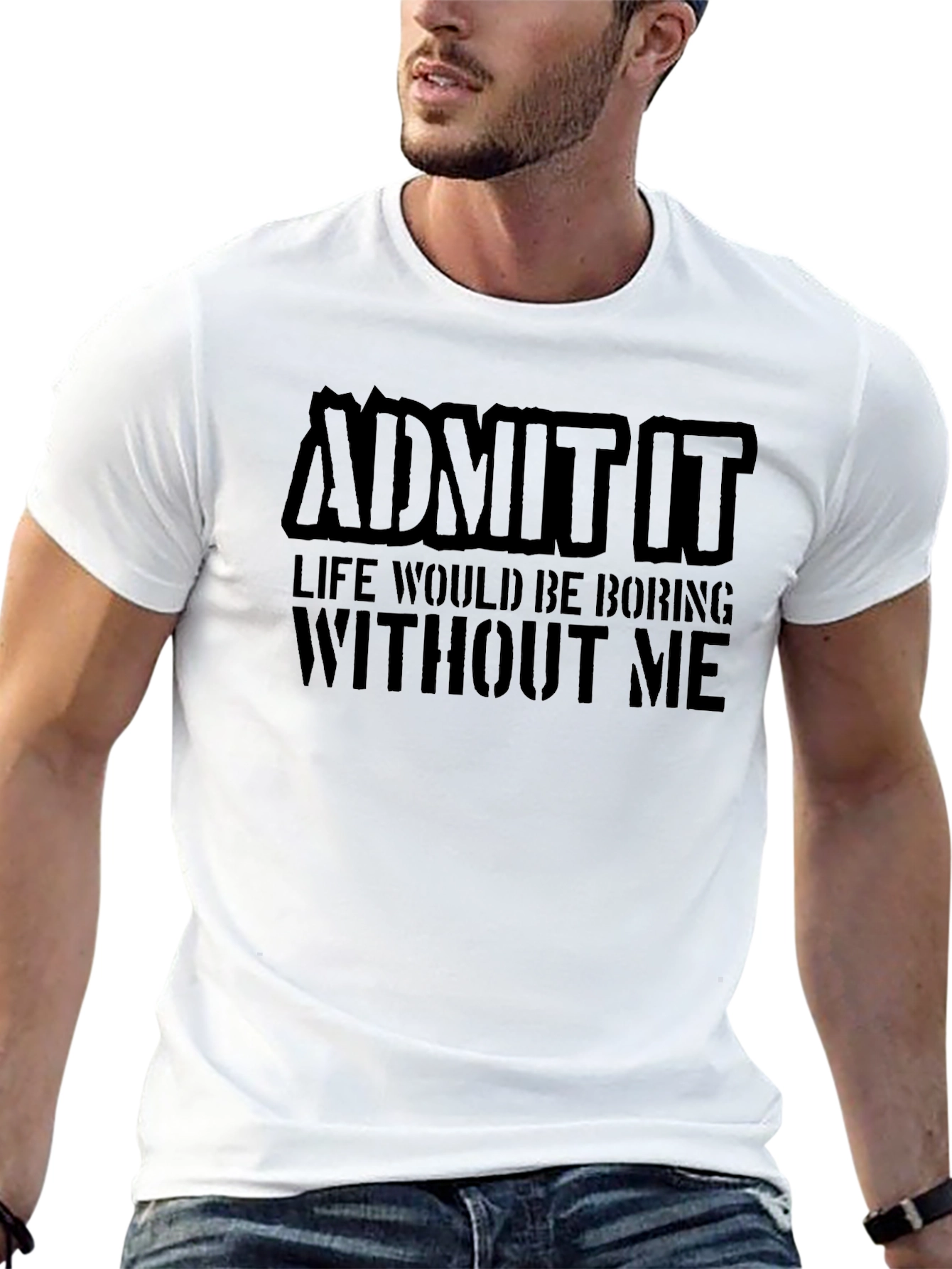 Black Admit It Funny Graphic T-Shirt view 13