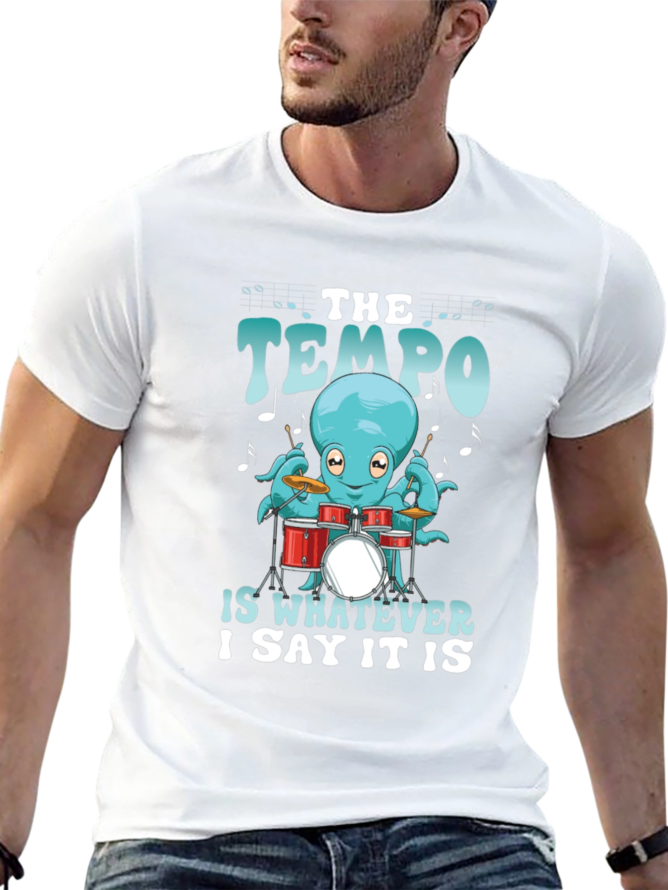 Black Octopus Drummer Tee - The Tempo Is Whatever I Say It Is view 13