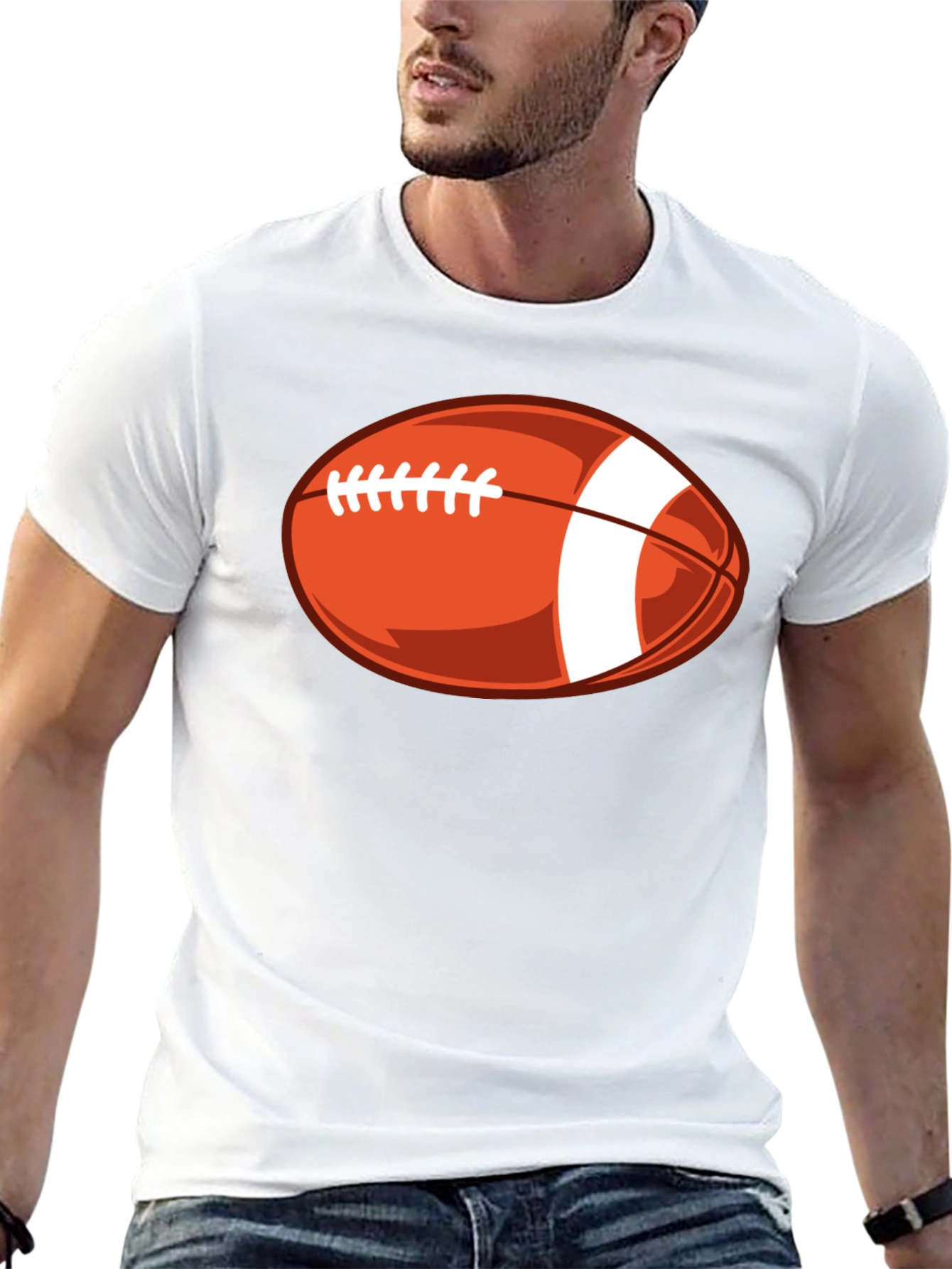Black Football Graphic Tee - Stylish Black T-Shirt view 13