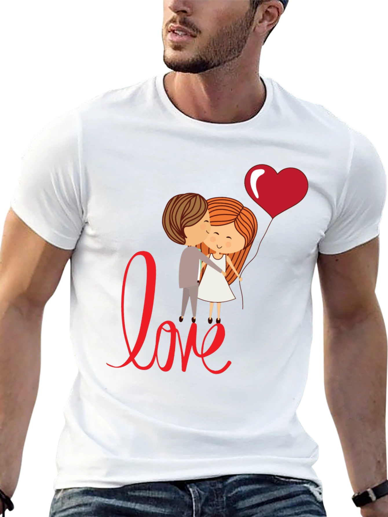 Black Love Couple T-Shirt, Cute Valentine's Day Gift view 13