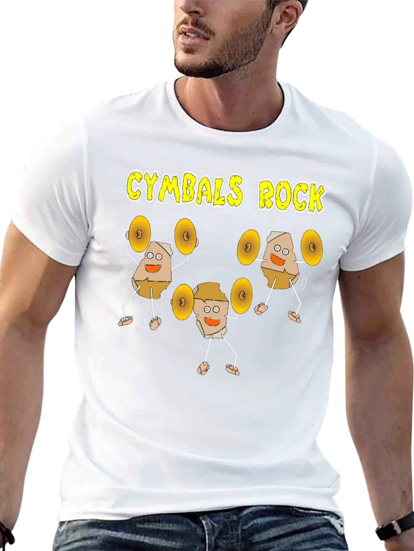 Black Cymbals Rock Funny Musician T-Shirt view 13
