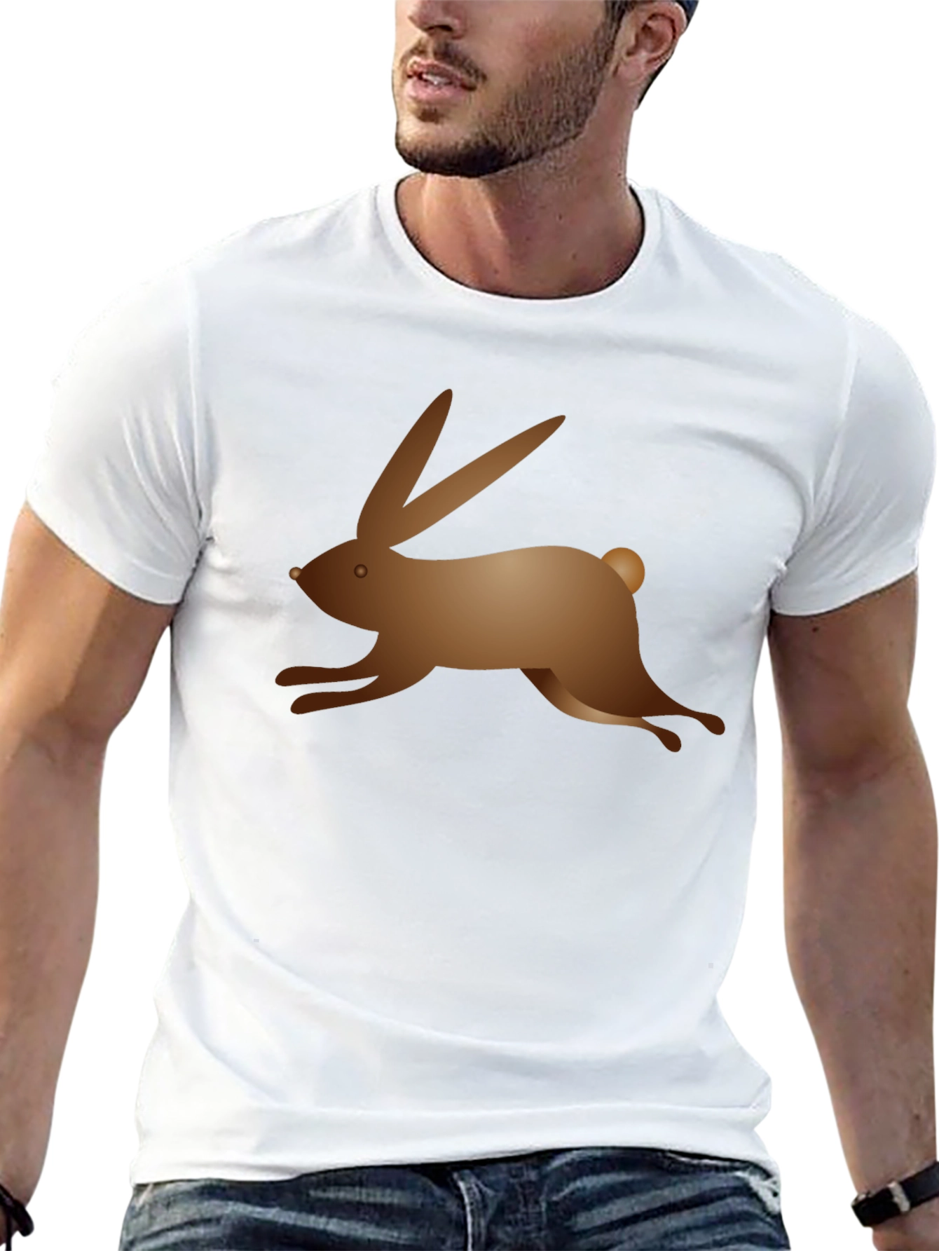 Black Black T-Shirt with Bunny Graphic view 13