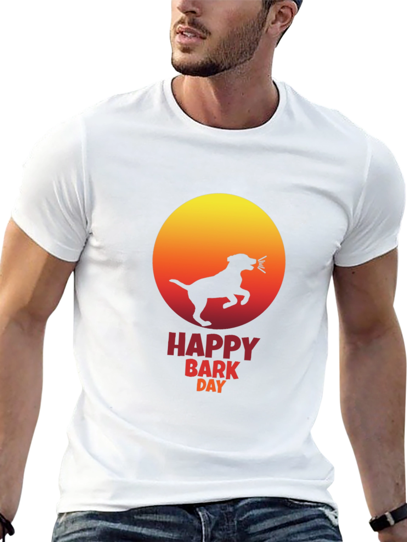 Black Happy Bark Day Black T-Shirt - Dog Lover Tee view 13