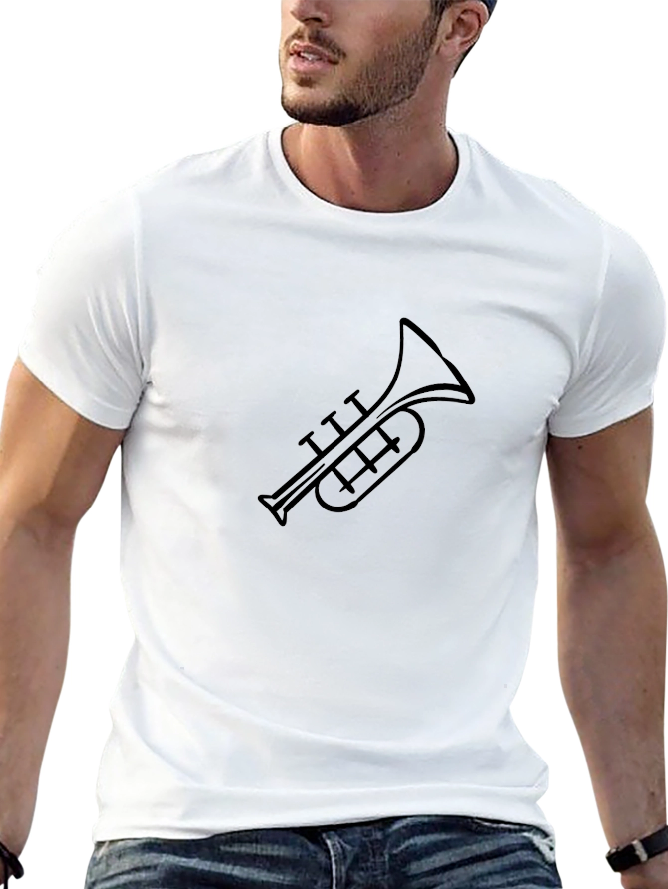 Black Black Trumpet Graphic T-Shirt - Stylish Music Tee view 13