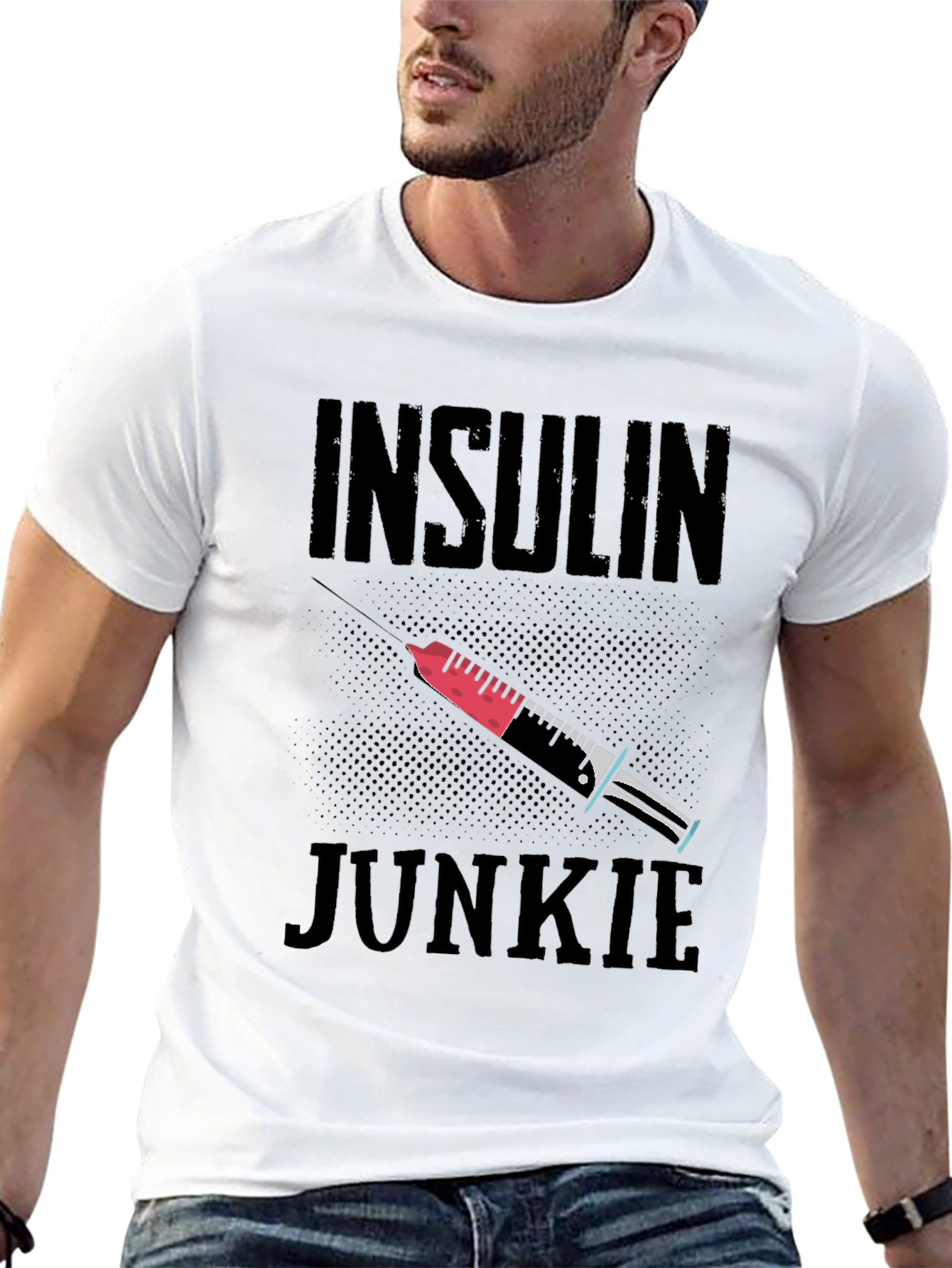 Black Insulin Junkie Graphic Tee view 13