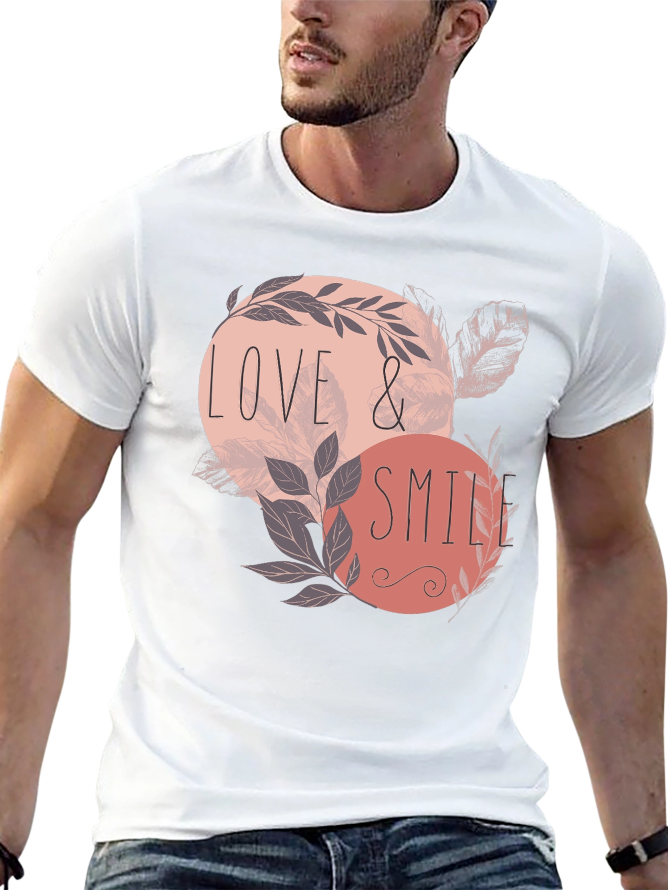 Black Love & Smile Graphic Tee - Men's Black T-Shirt view 13