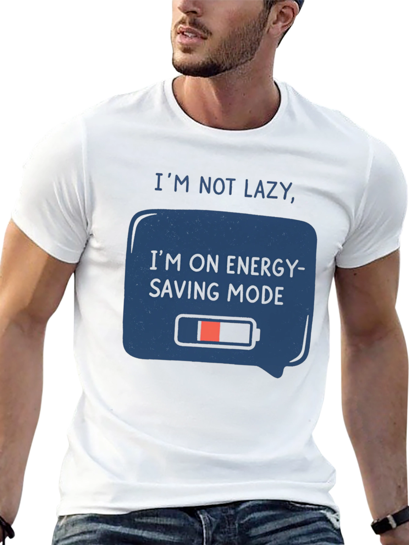Black Energy Saving Mode Graphic Tee view 13