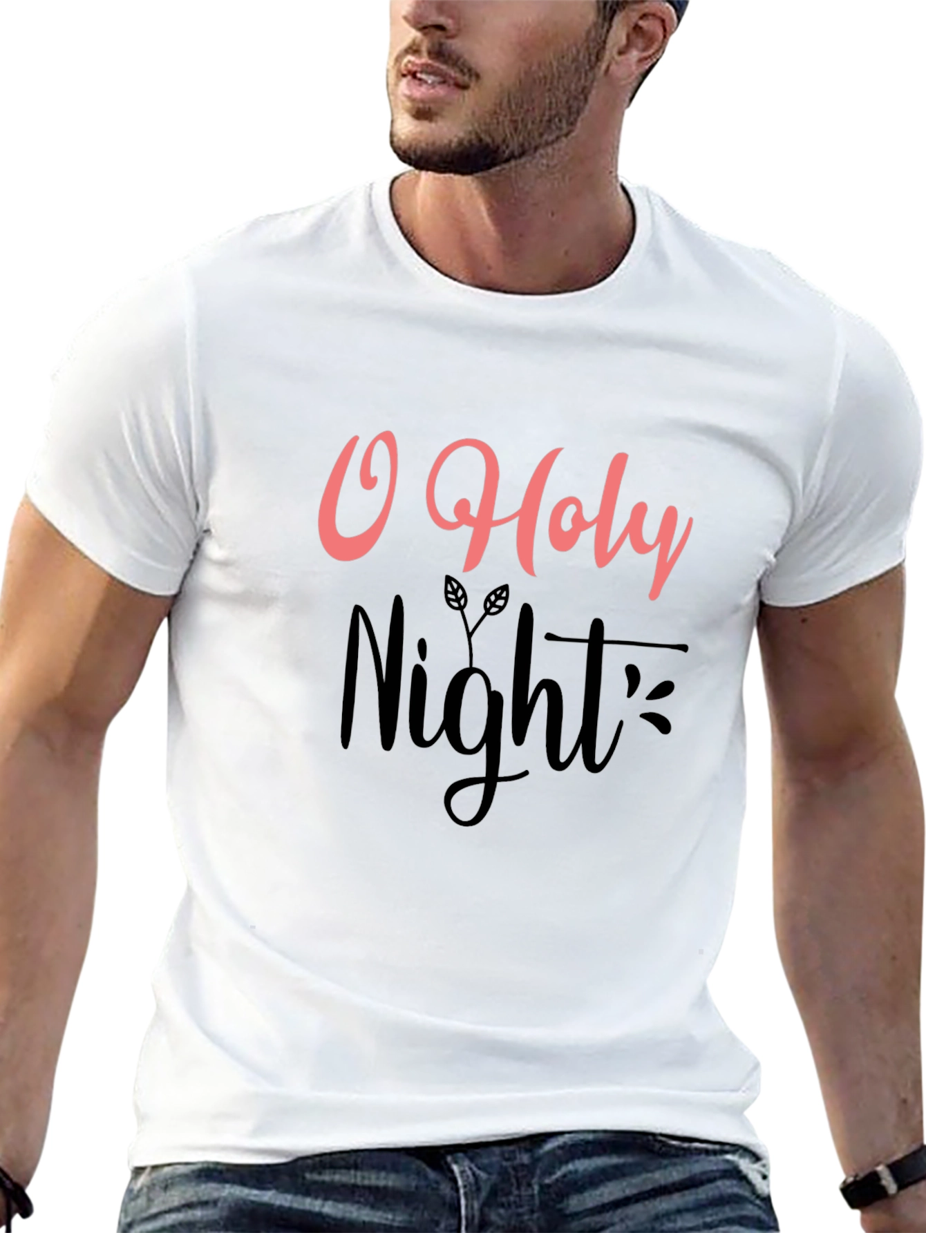 O Holy Night Graphic Tee - Black Holiday T-Shirt - 13