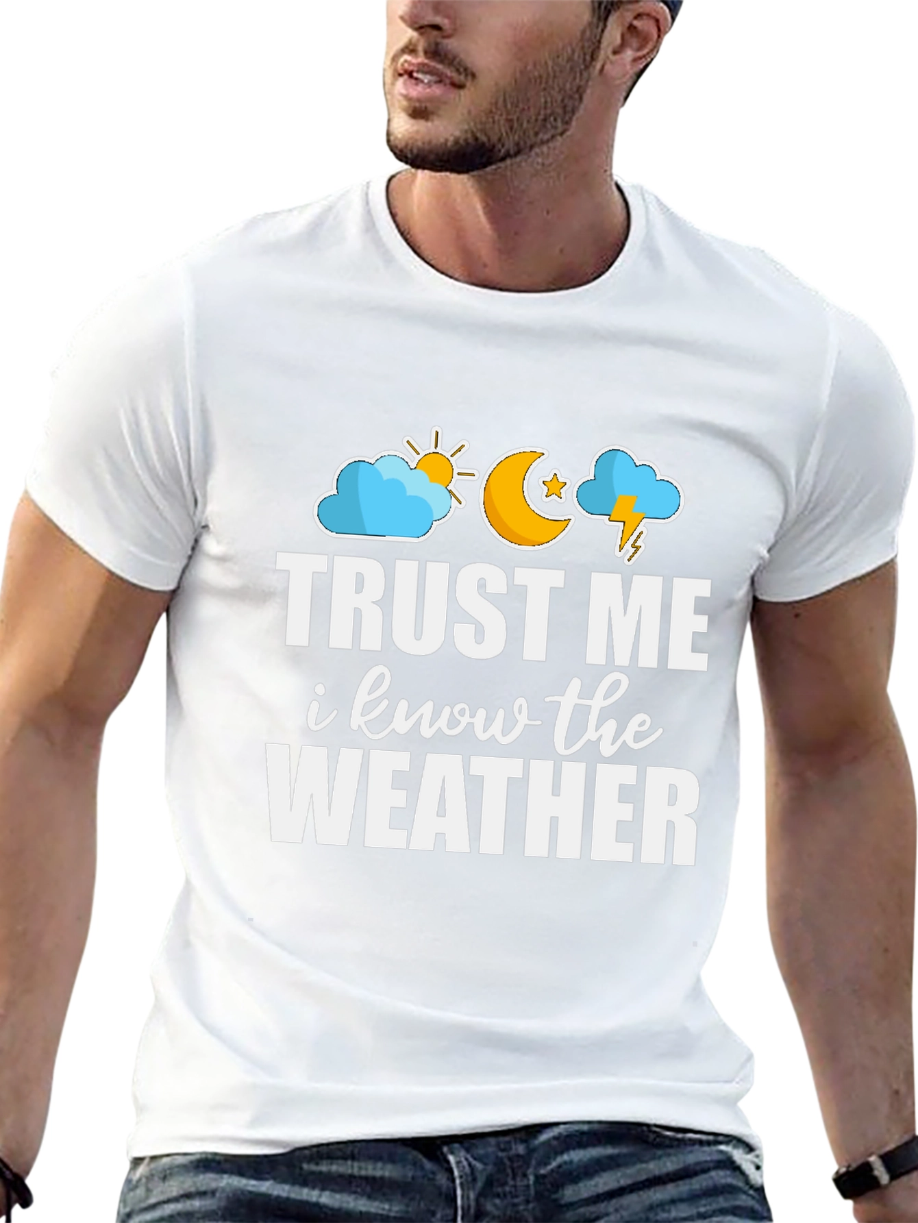 Black Trust Me I Know The Weather Graphic Tee view 13