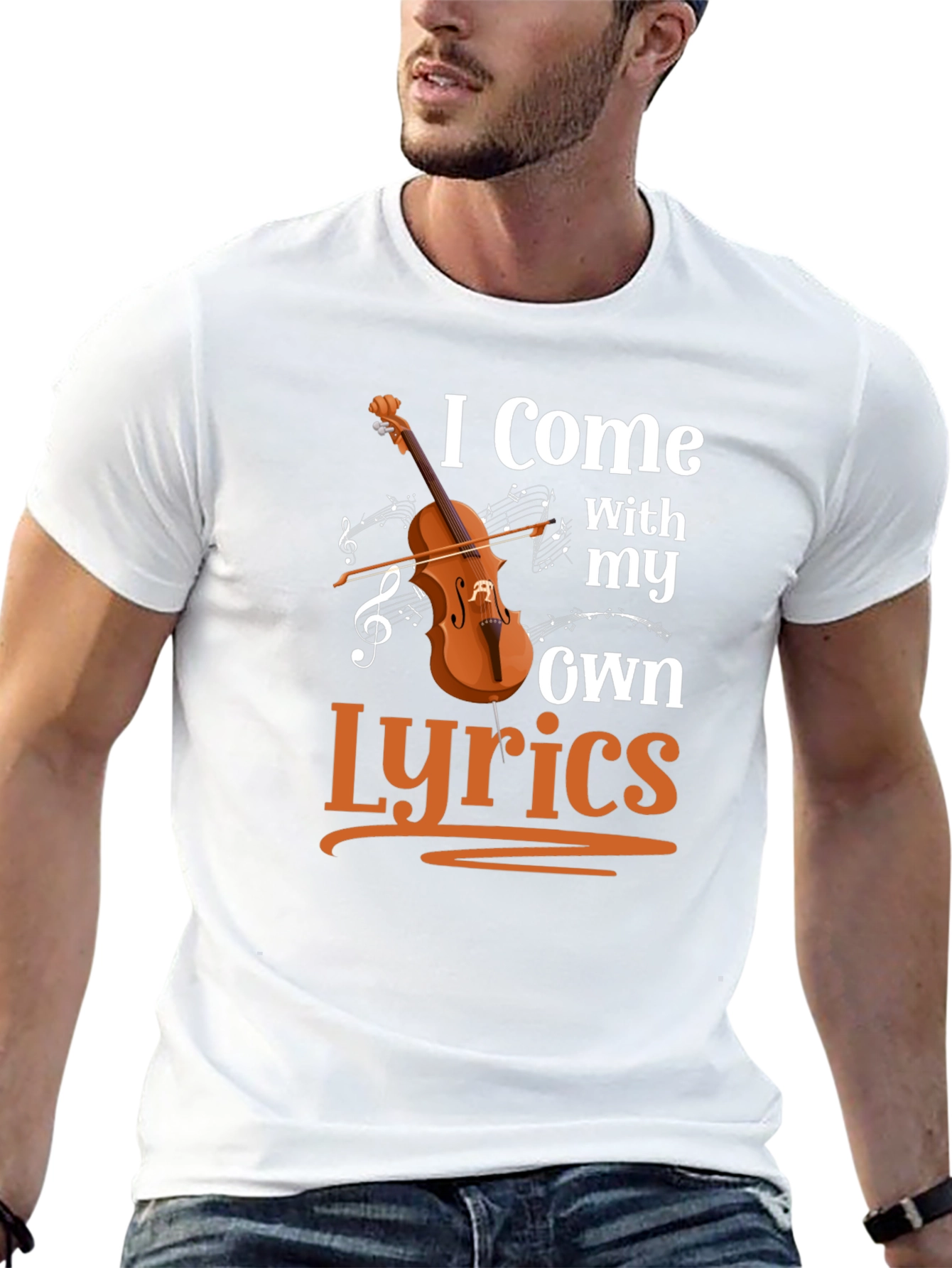 Black I Come With My Own Lyrics Graphic T-Shirt view 13