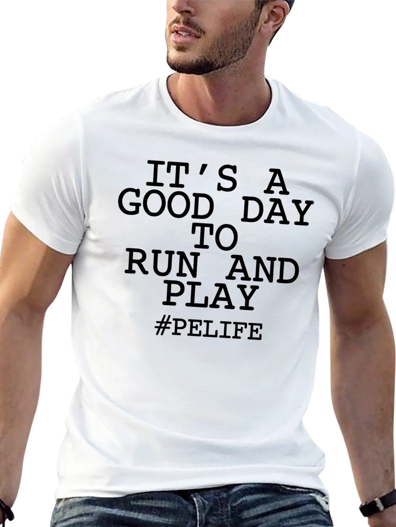 Black It's a Good Day T-Shirt - Run and Play #PELIFE Black Tee view 13