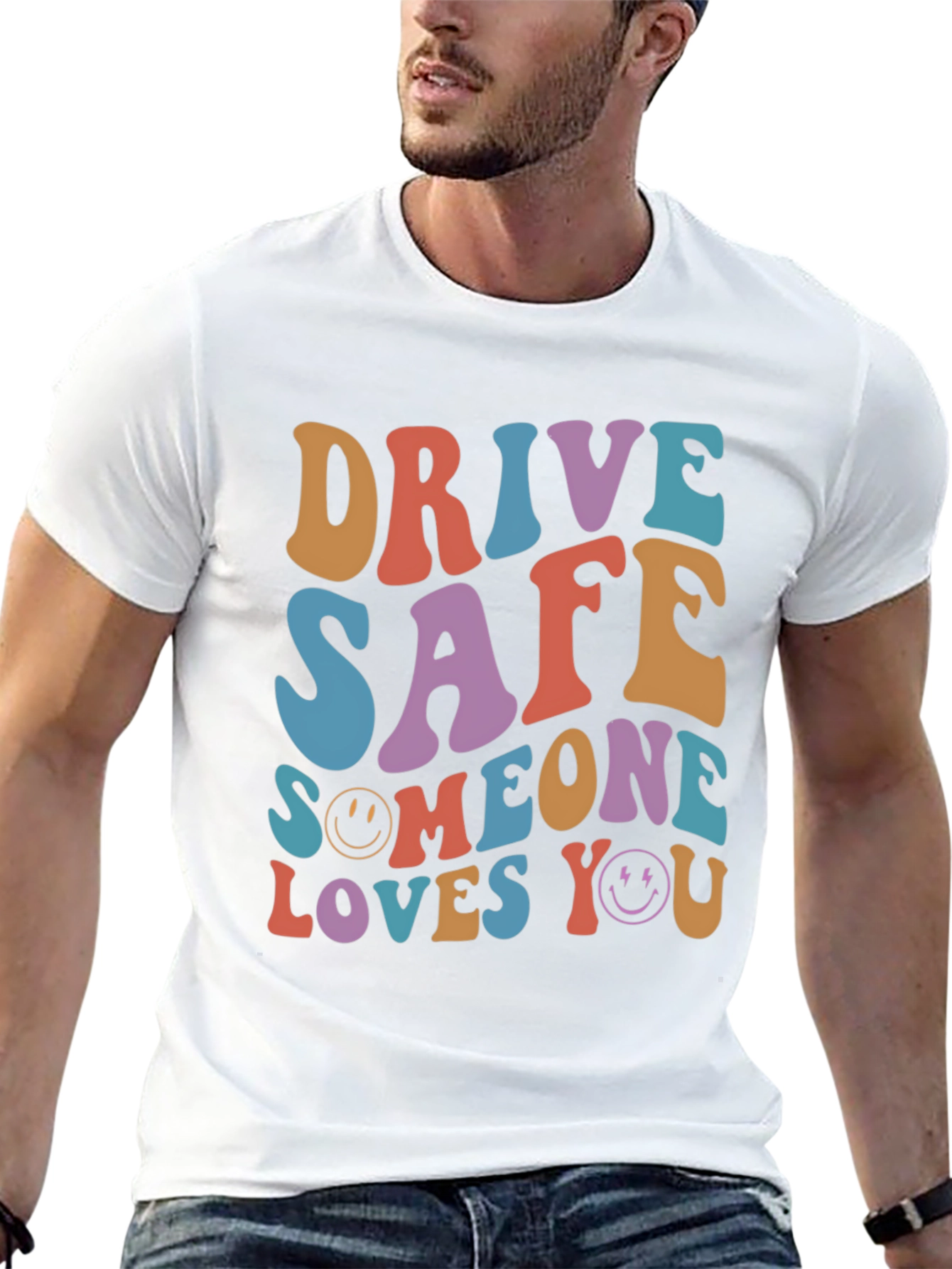 Black Drive Safe Graphic Tee - Retro Style T-Shirt view 13