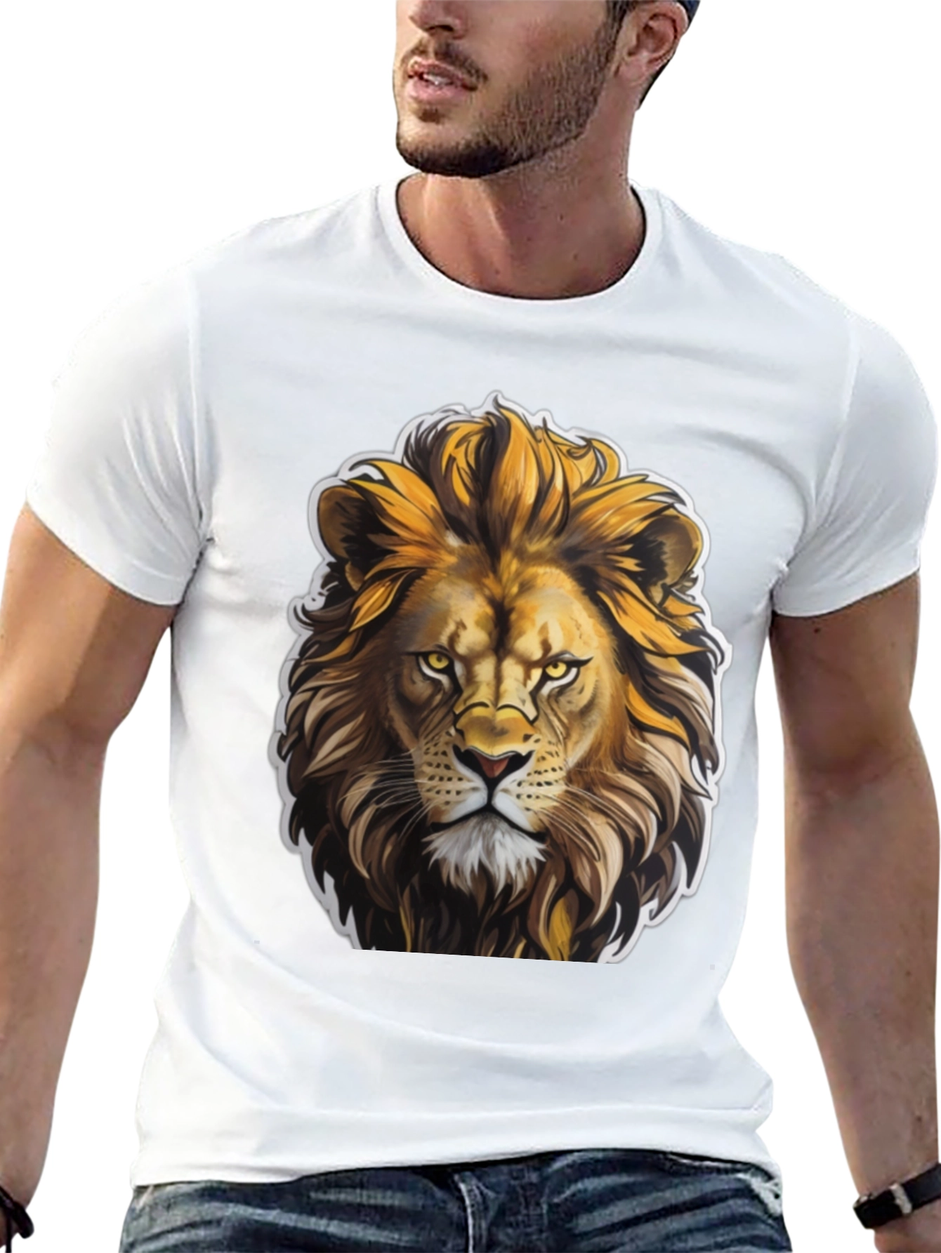 Black Lion King Graphic Tee - Black Cotton T-Shirt view 13