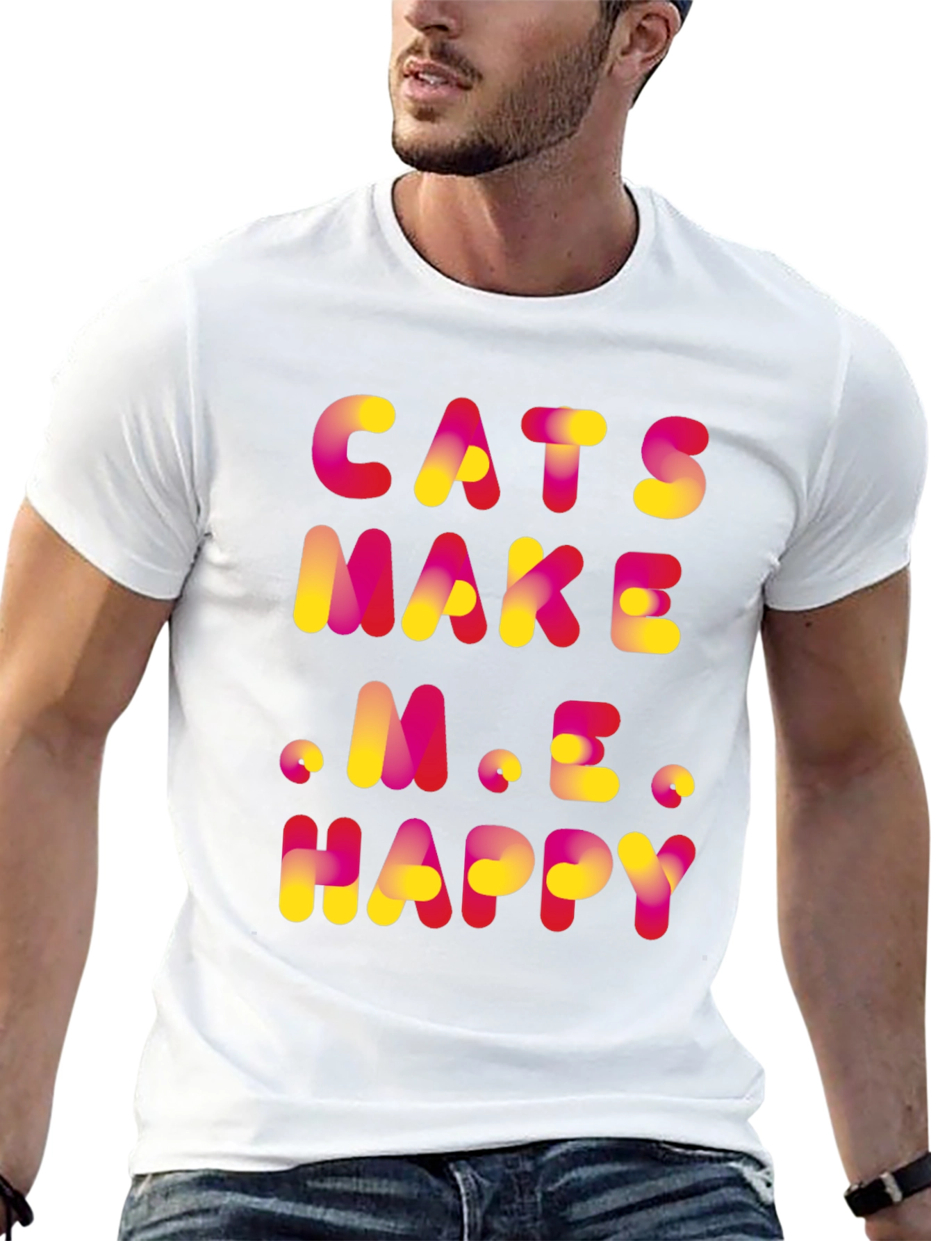 Black Cats Make Me Happy Graphic T-Shirt view 13