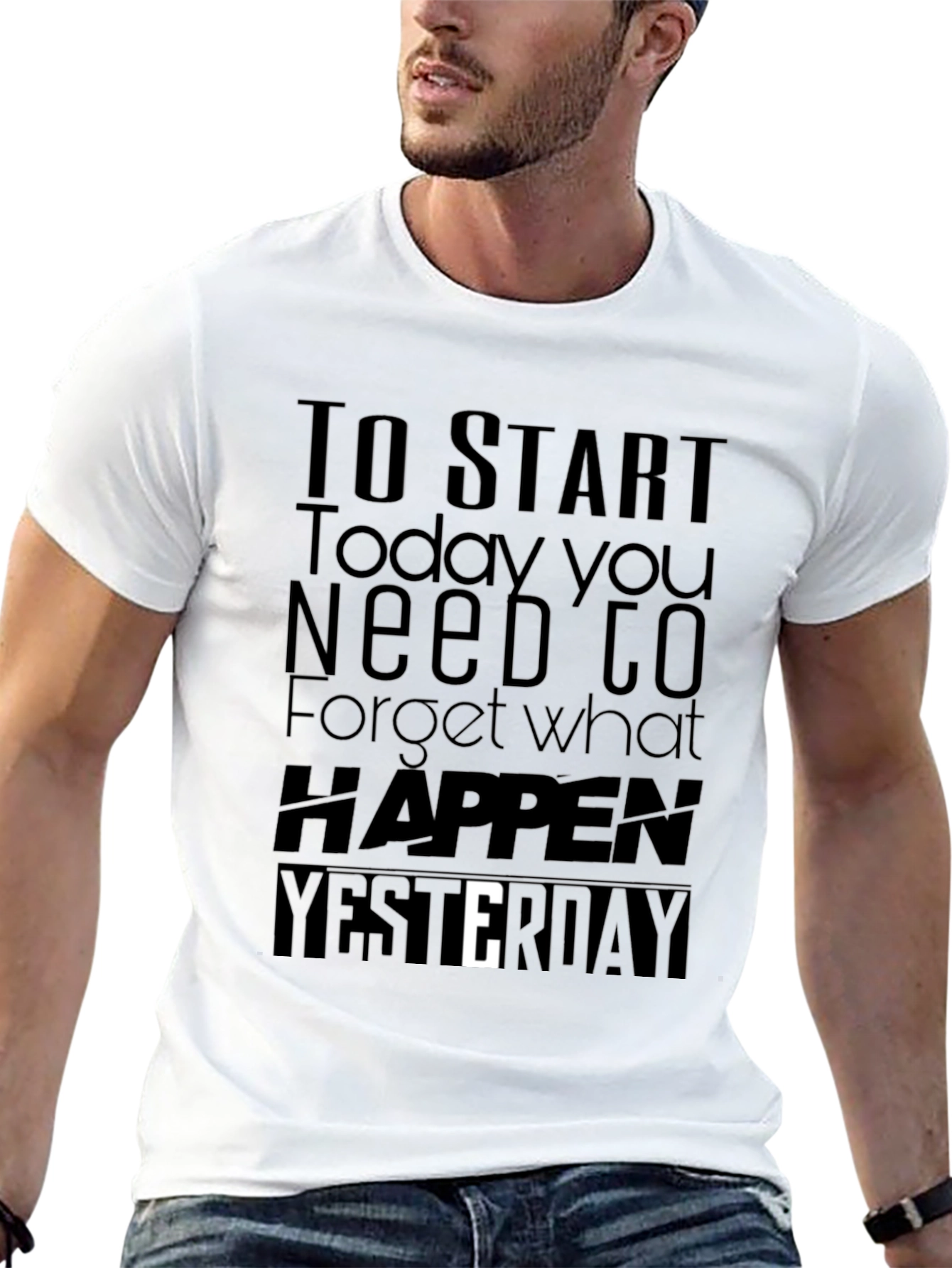 Black Motivational Black T-Shirt: Start Today view 13