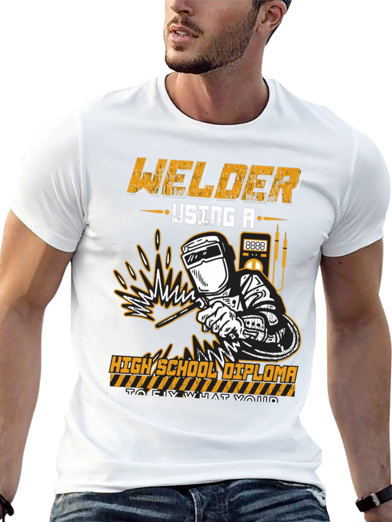 Black Welder High School Diploma T-Shirt view 13