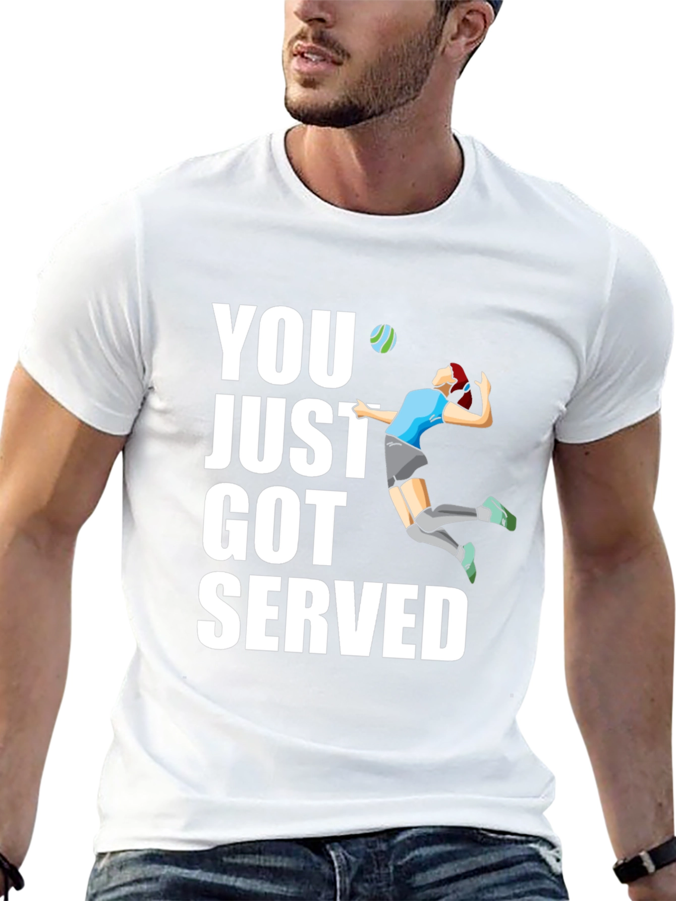 Black Volleyball Serve Graphic T-Shirt view 13