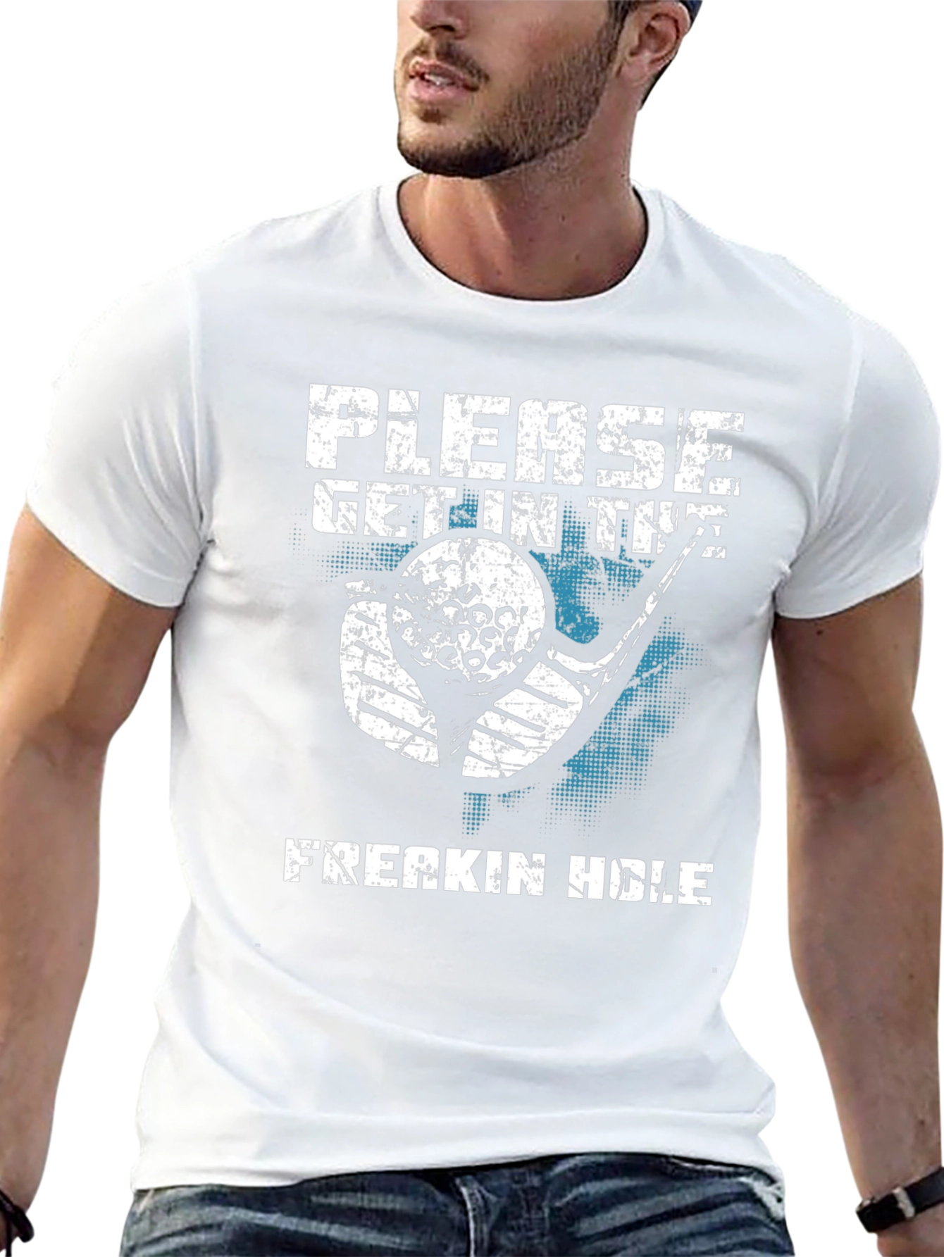 Black Golf Lover Graphic T-Shirt - Please Get In The Freakin Hole! view 13
