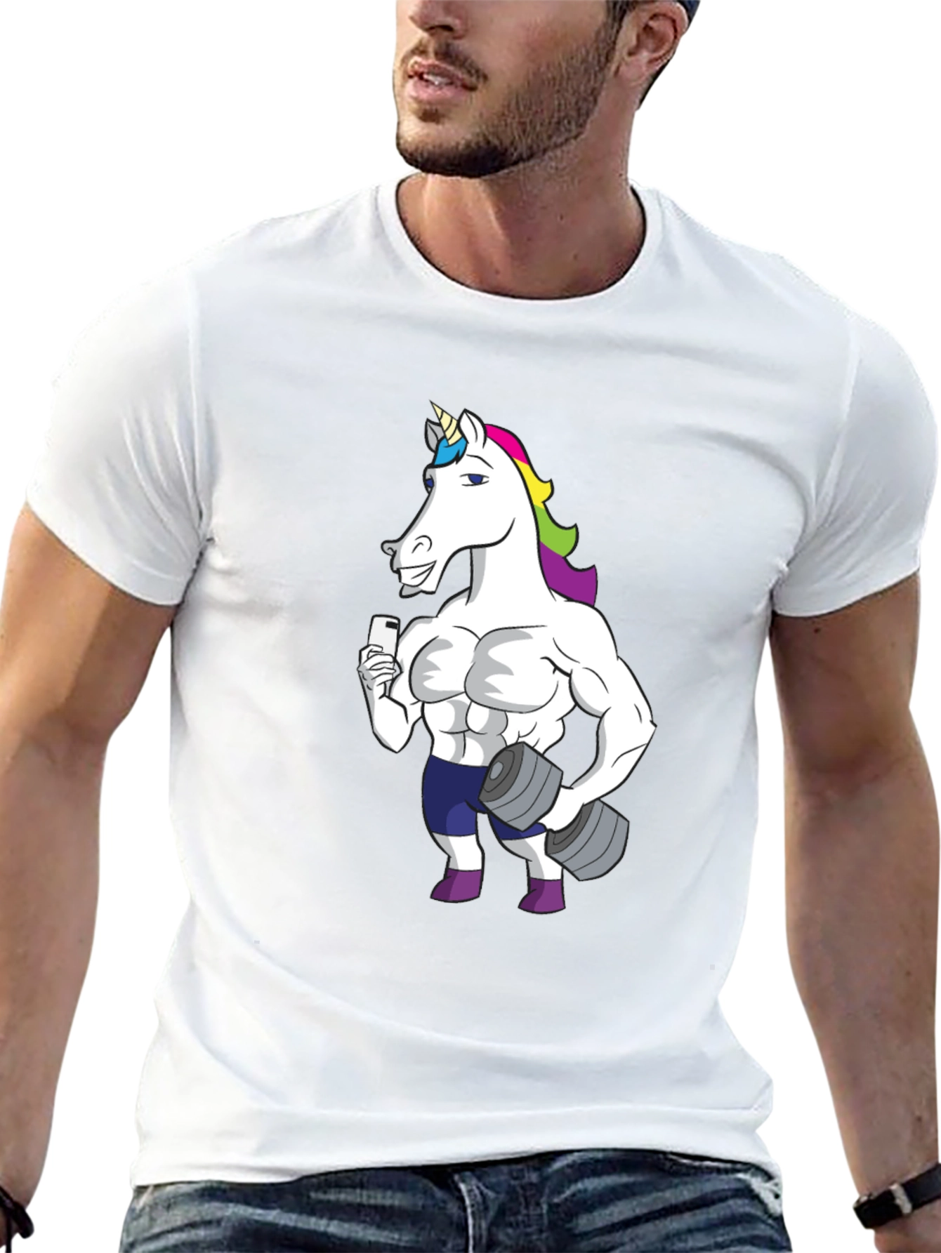 Black Unicorn Gym Workout T-Shirt - Black view 13