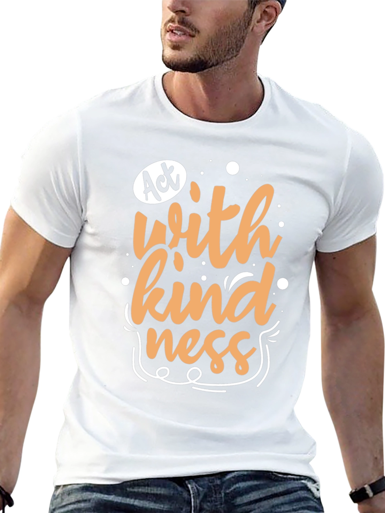 Black Act With Kindness Graphic Tee - Black view 13