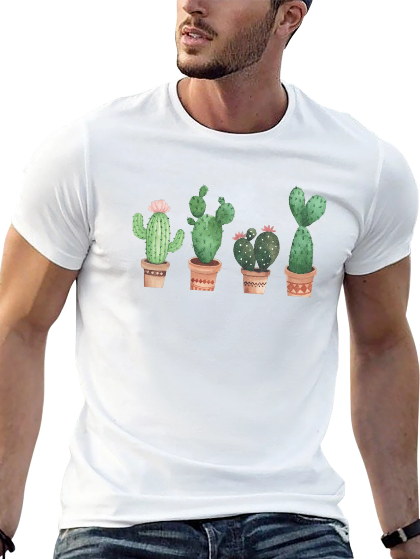 Black Cactus Plant Graphic Black T-Shirt view 13
