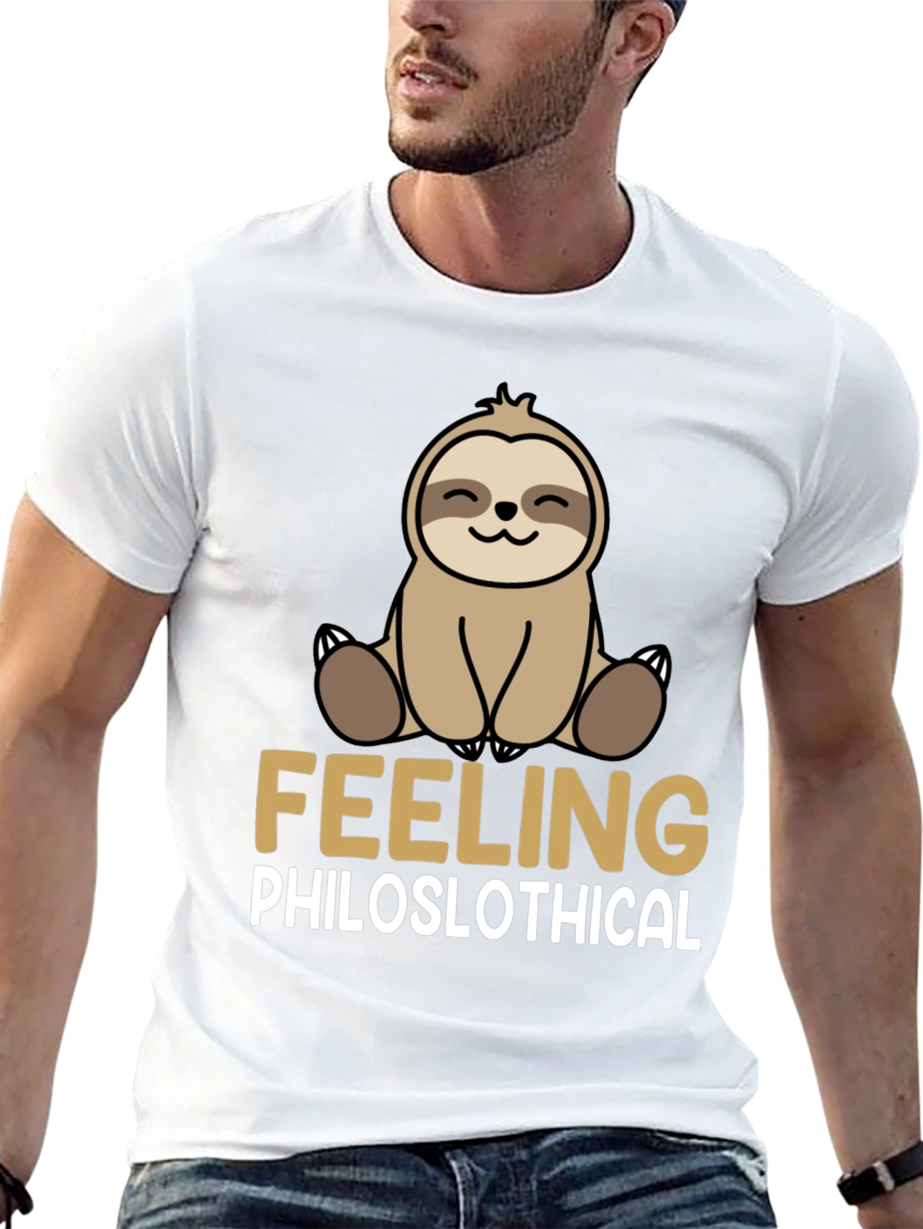 Black Philoslothical Sloth Graphic T-Shirt - Funny, Relaxed Fit view 13