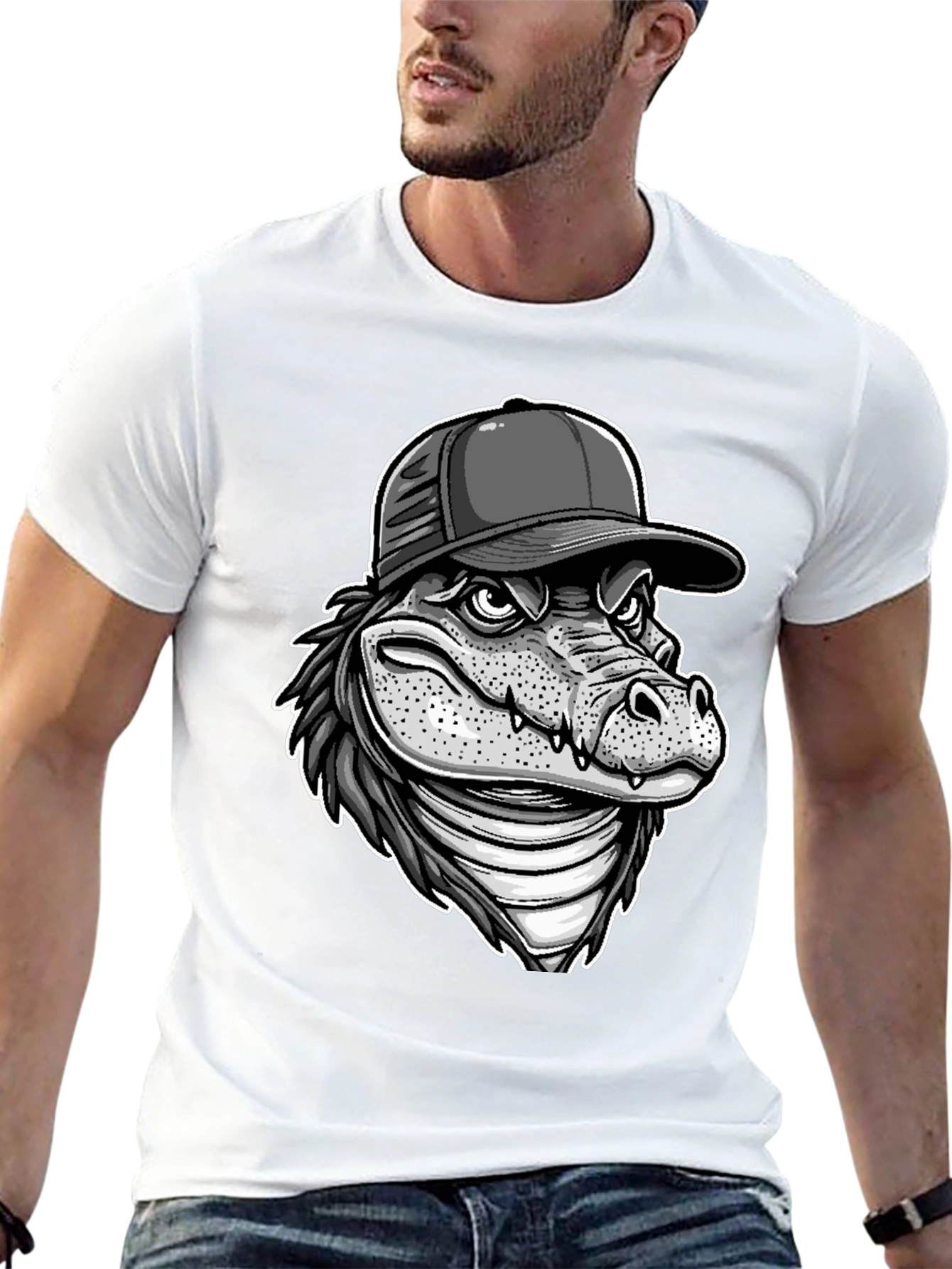 Black Alligator Graphic Tee view 13