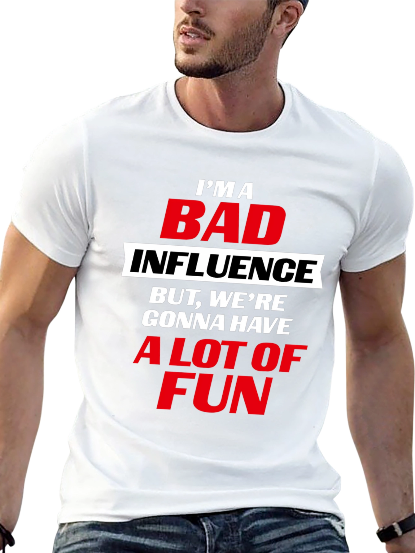 Black Bad Influence T-Shirt - Bold Graphic Tee for Fun Times view 13