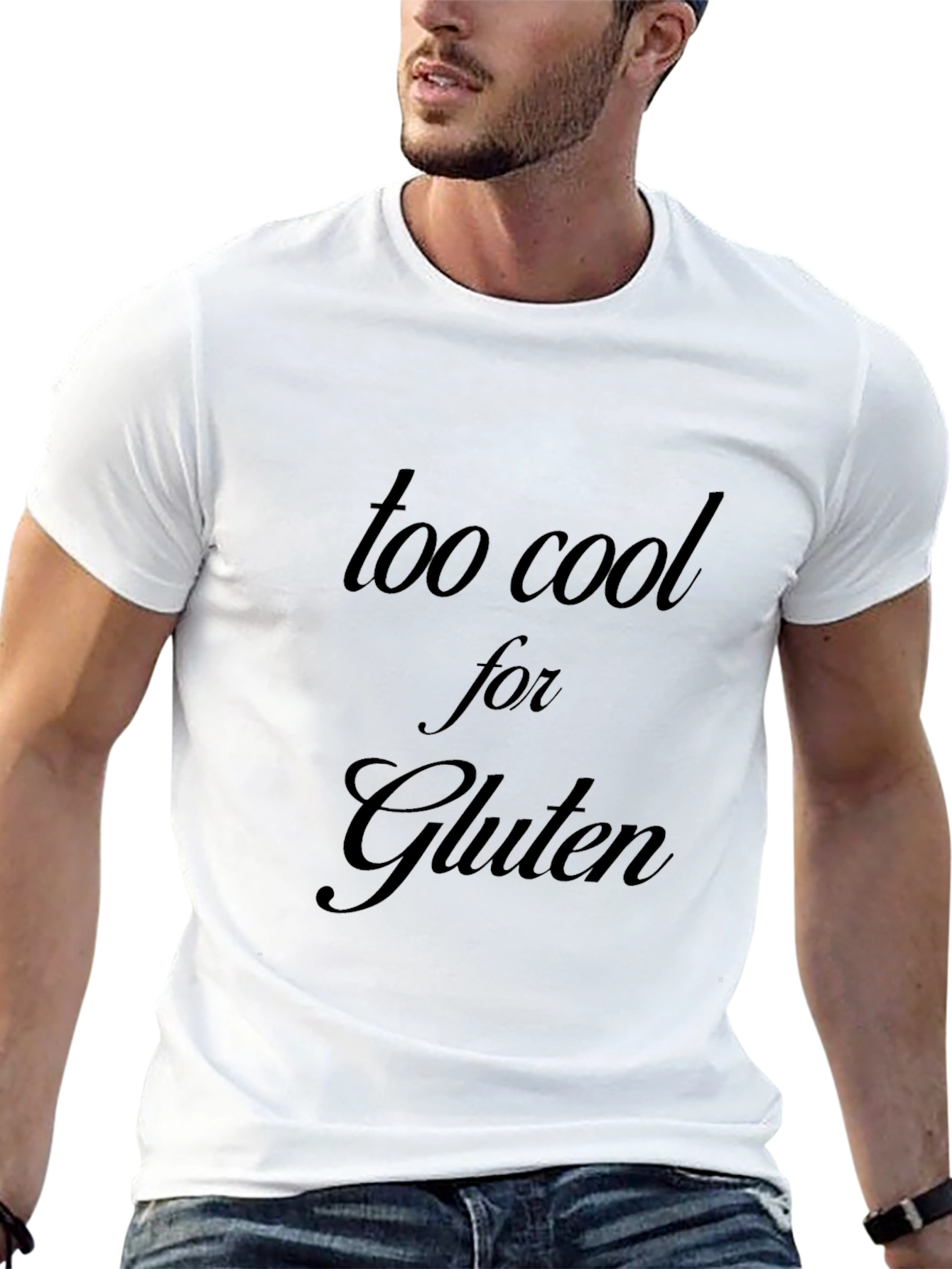 Black Too Cool for Gluten T-Shirt - Black, Casual Wear view 13