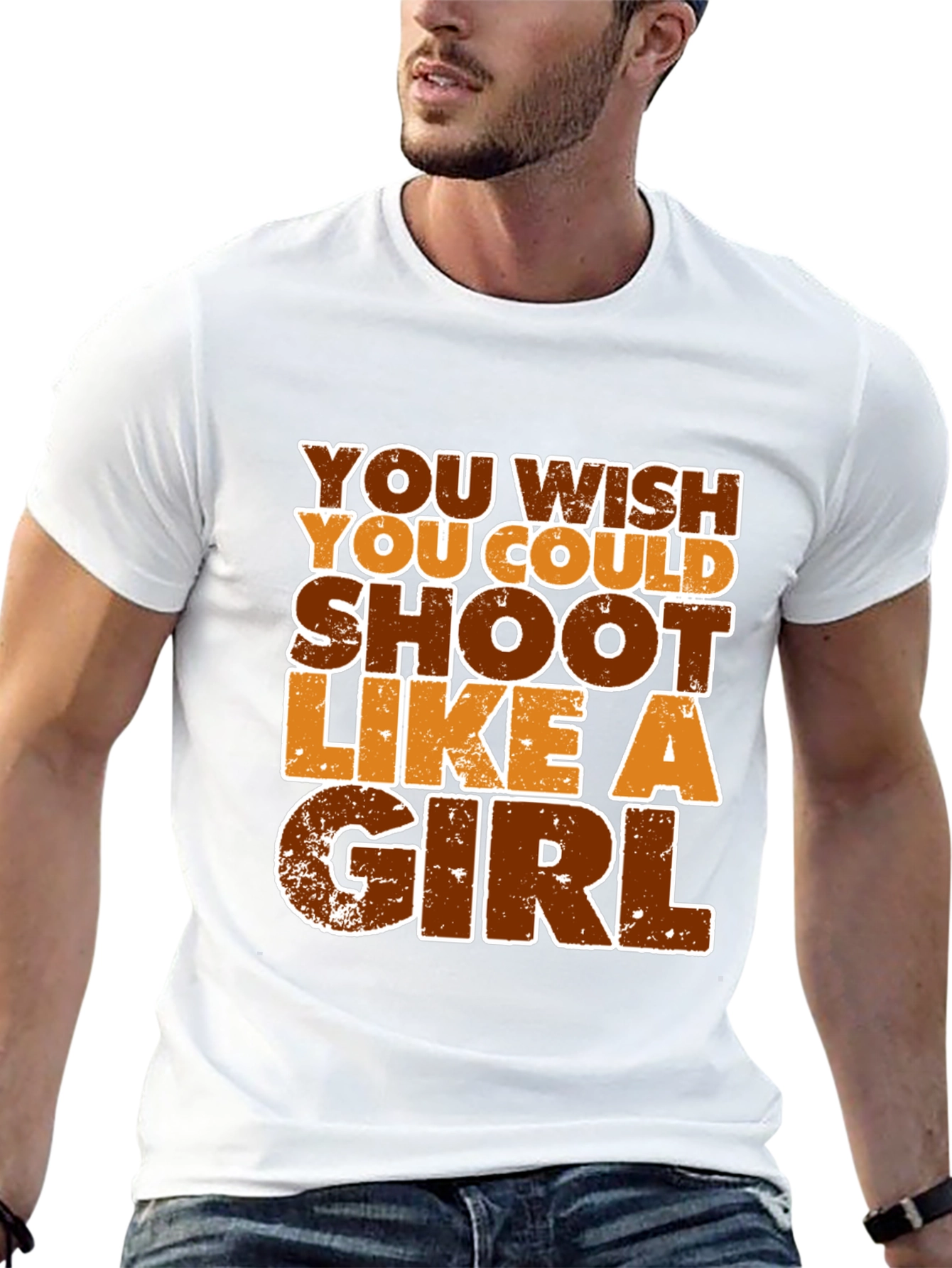 Black You Wish You Could Shoot Like A Girl Graphic T-Shirt view 13