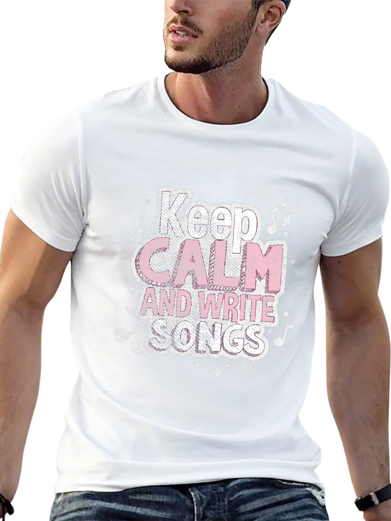 Black Keep Calm and Write Songs Black T-Shirt view 13