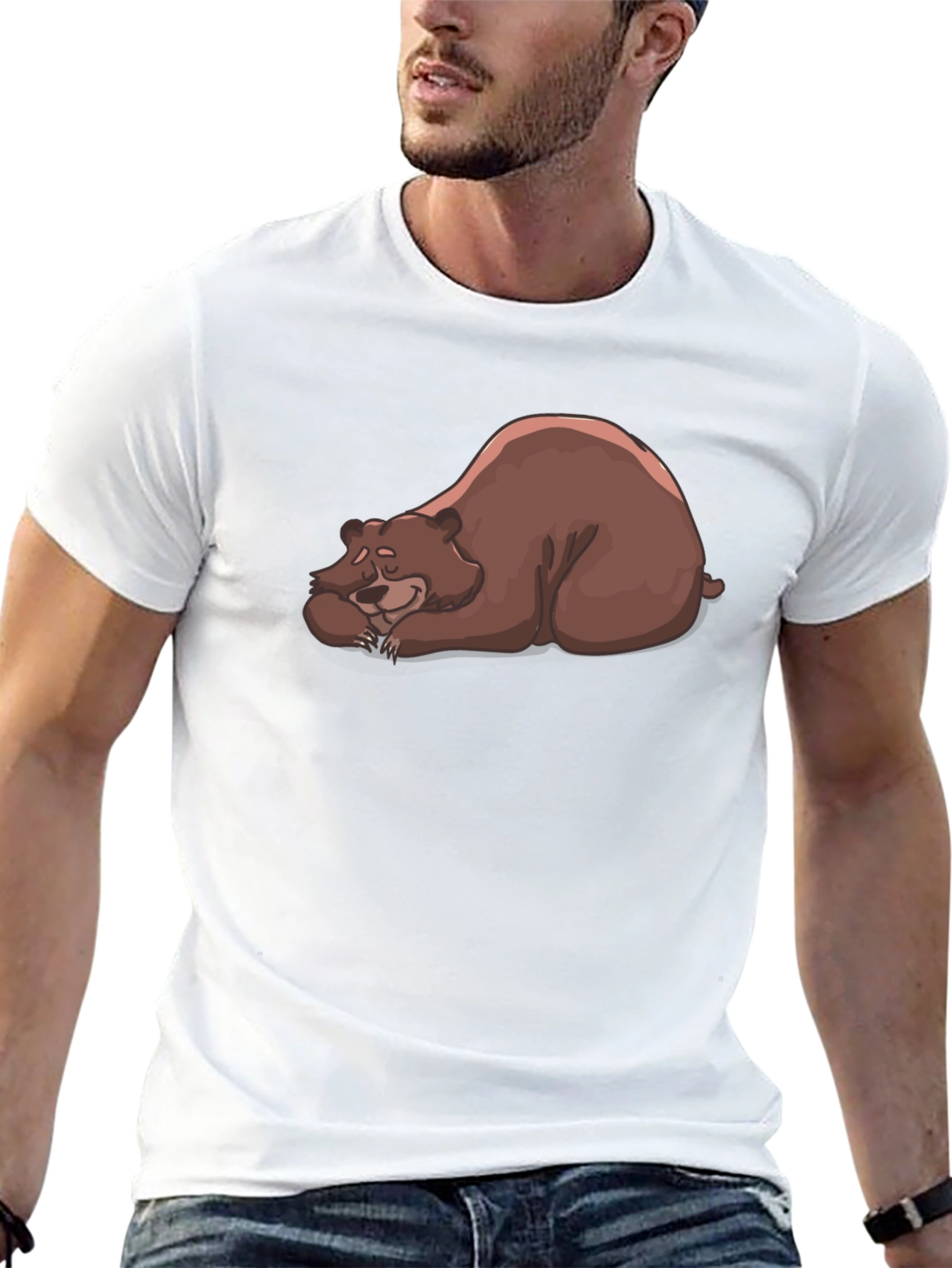 Black Sleeping Bear Graphic Tee - Casual Comfort Style view 13