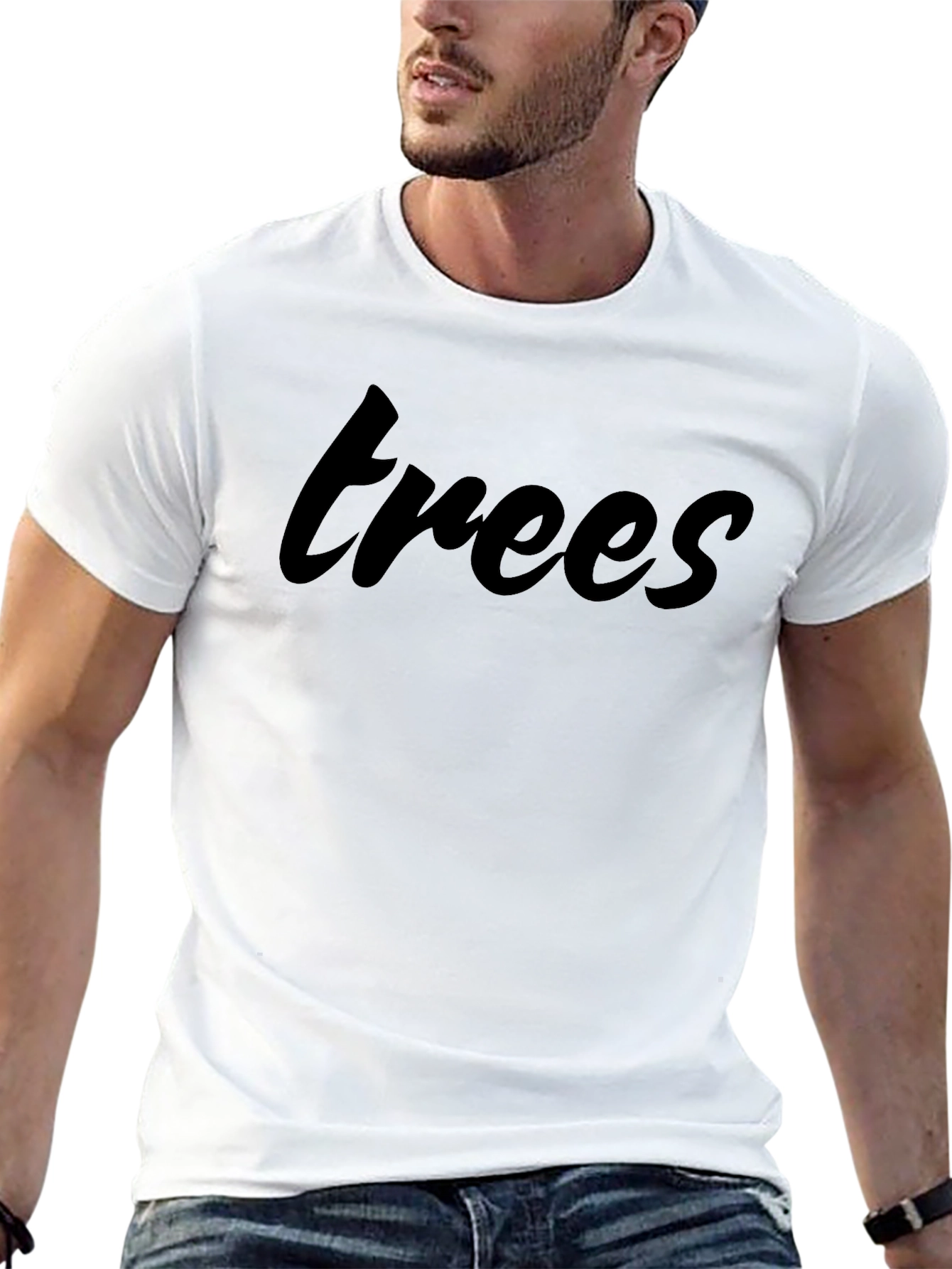 Black Trees Graphic Print Black T-Shirt view 13