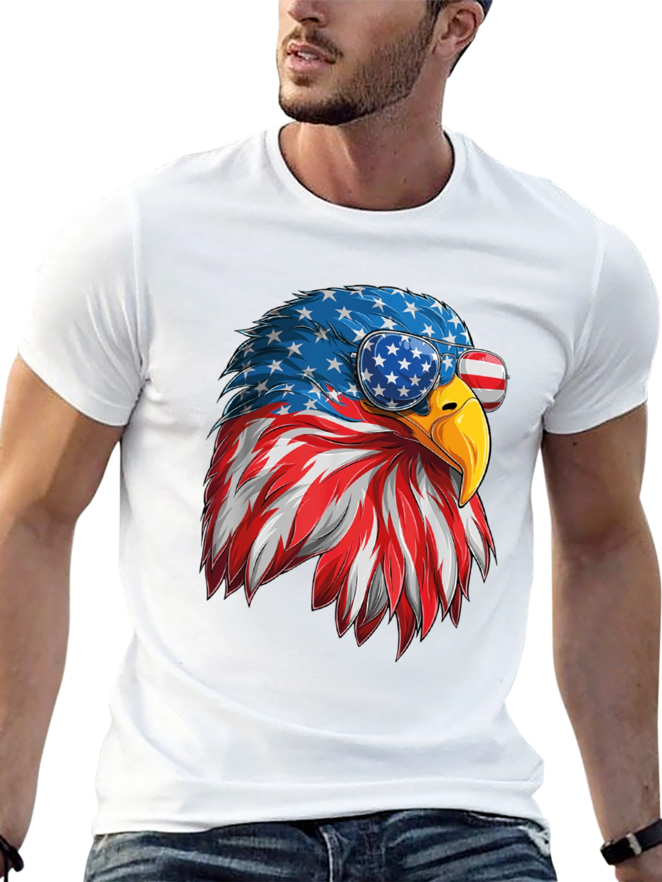 Black Patriotic Eagle Graphic Tee view 13