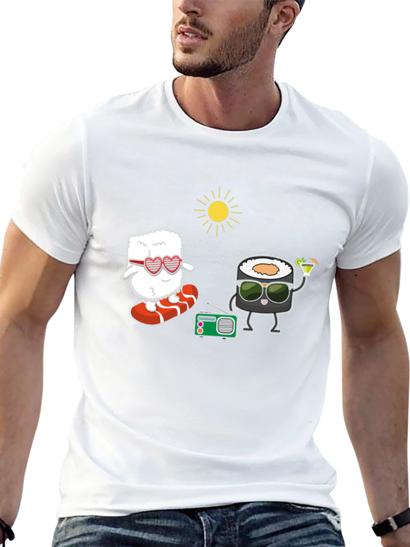 Black Sushi Fun T-Shirt - Beach Vibes view 13
