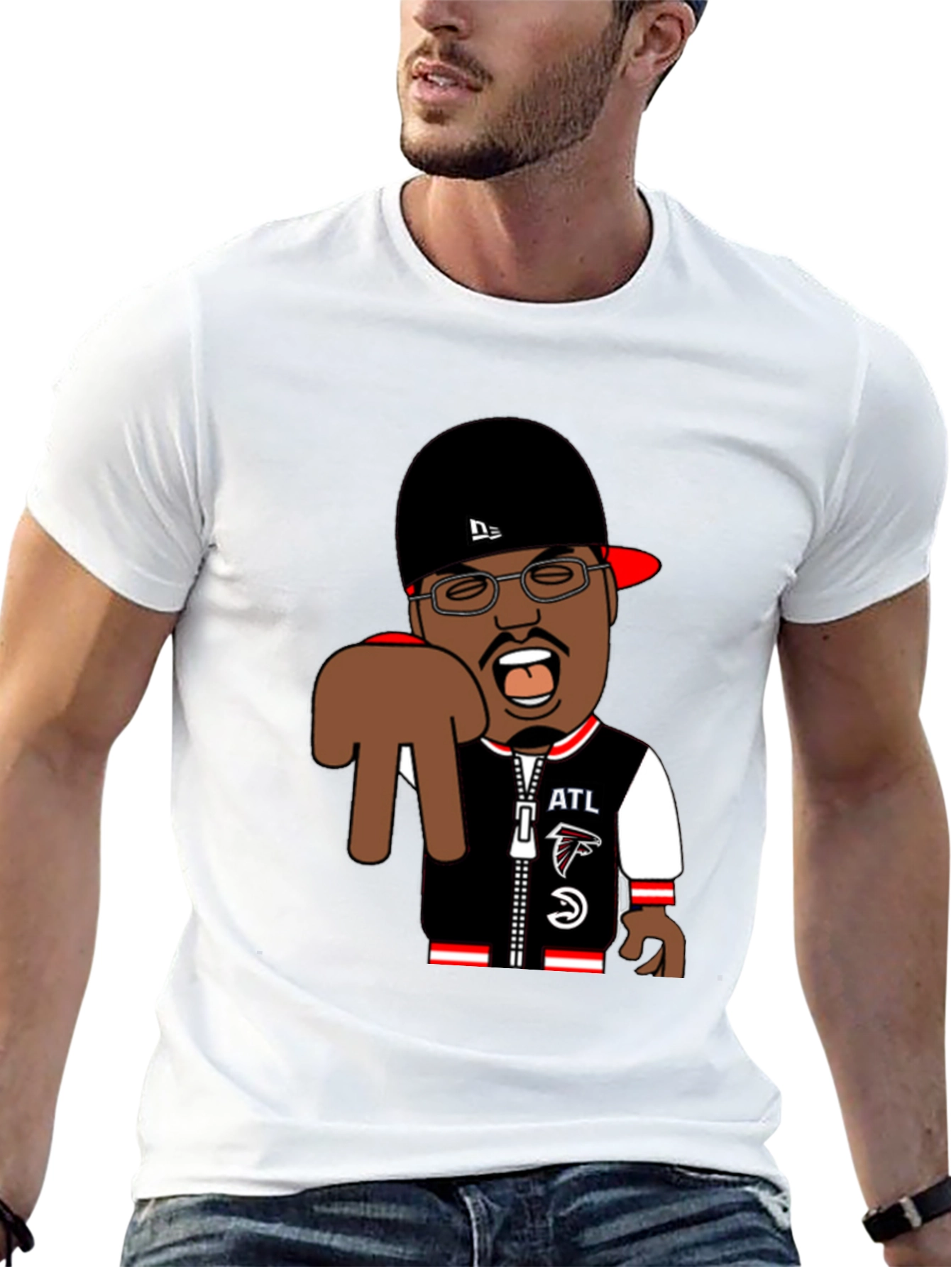 Black Cartoon Character Atlanta Falcons T-Shirt view 13
