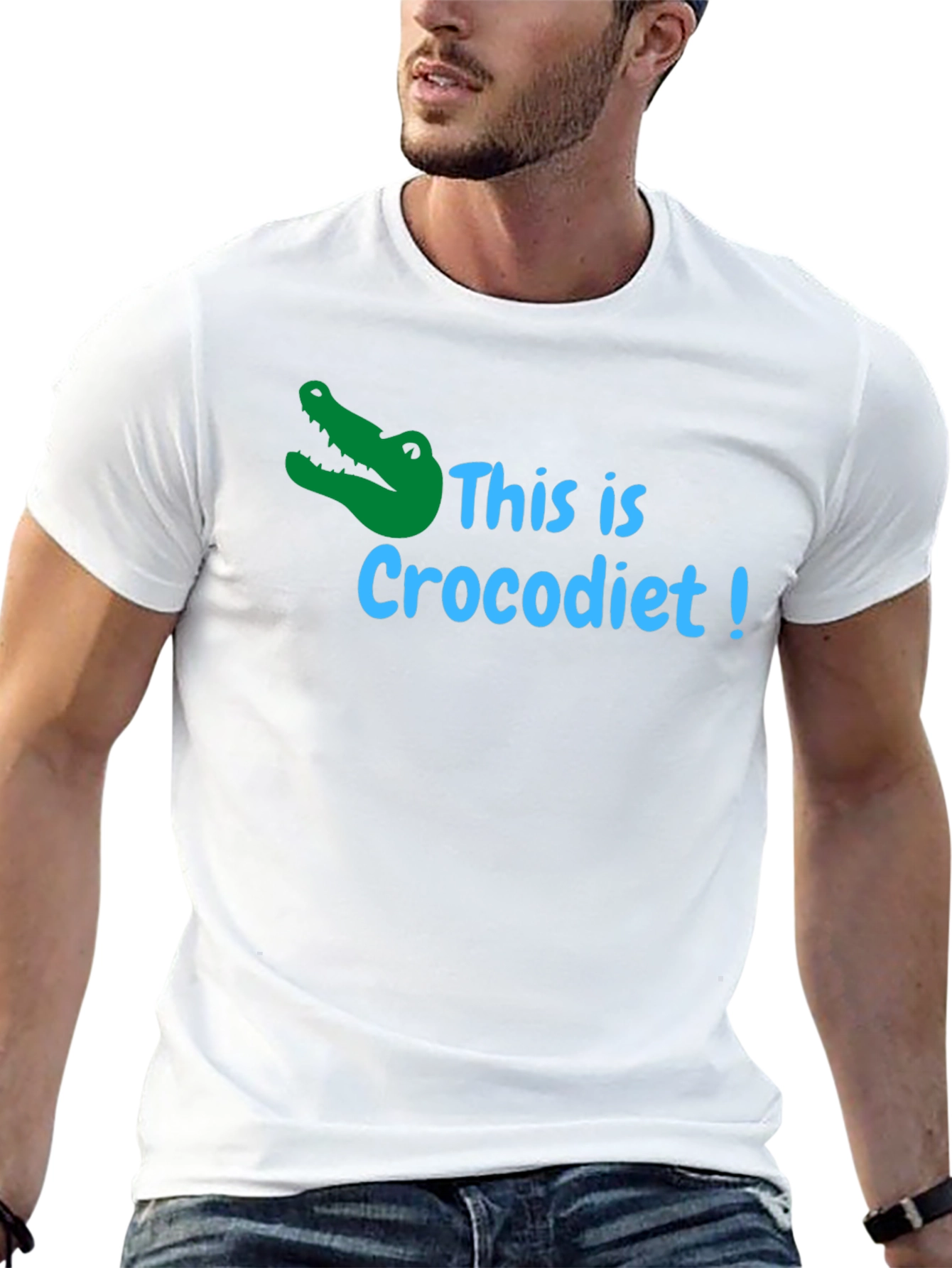 Black Crocodiet Funny T-Shirt - Black Cotton Tee view 13