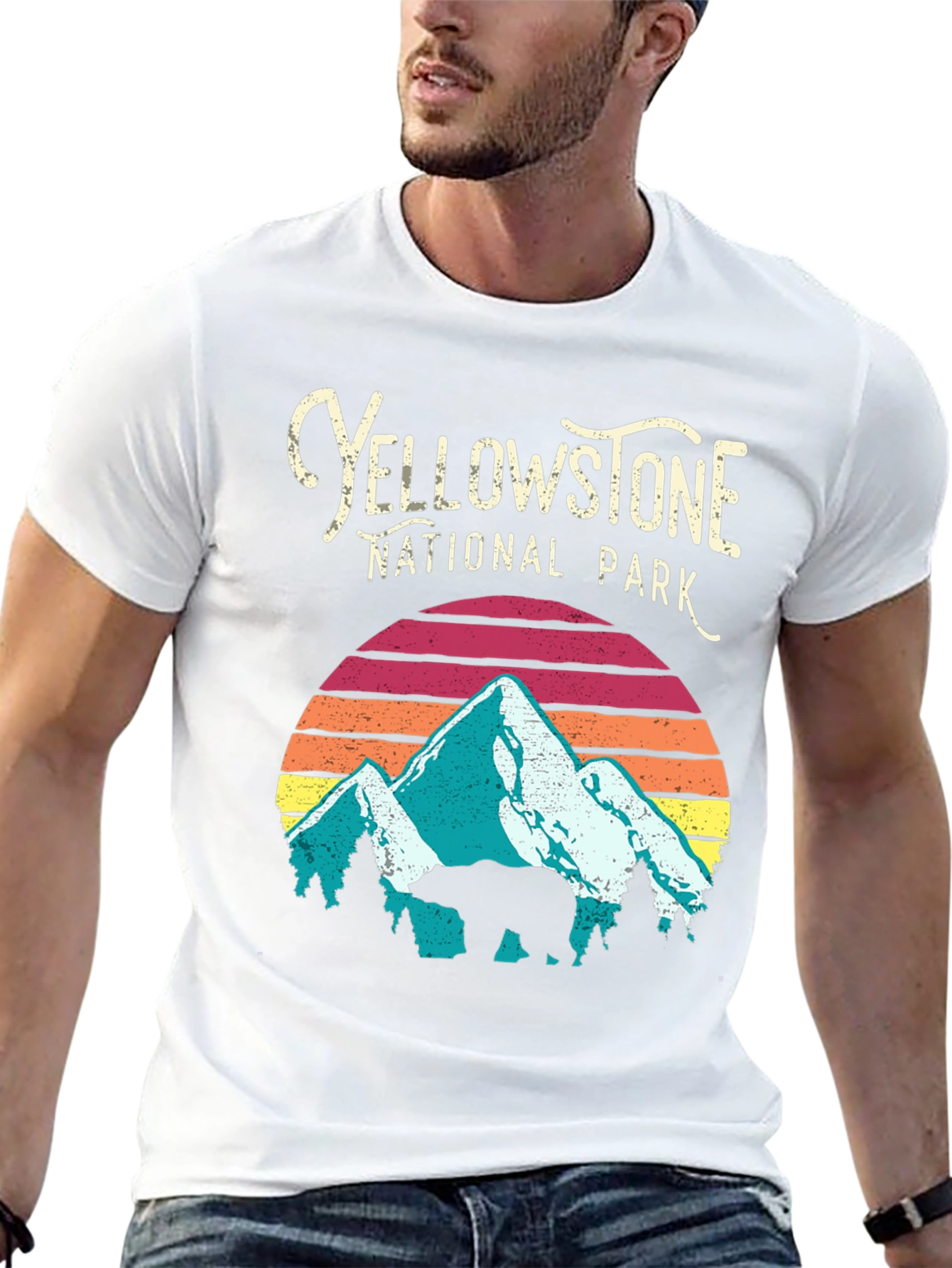 Black Yellowstone National Park Bear Graphic T-Shirt view 13