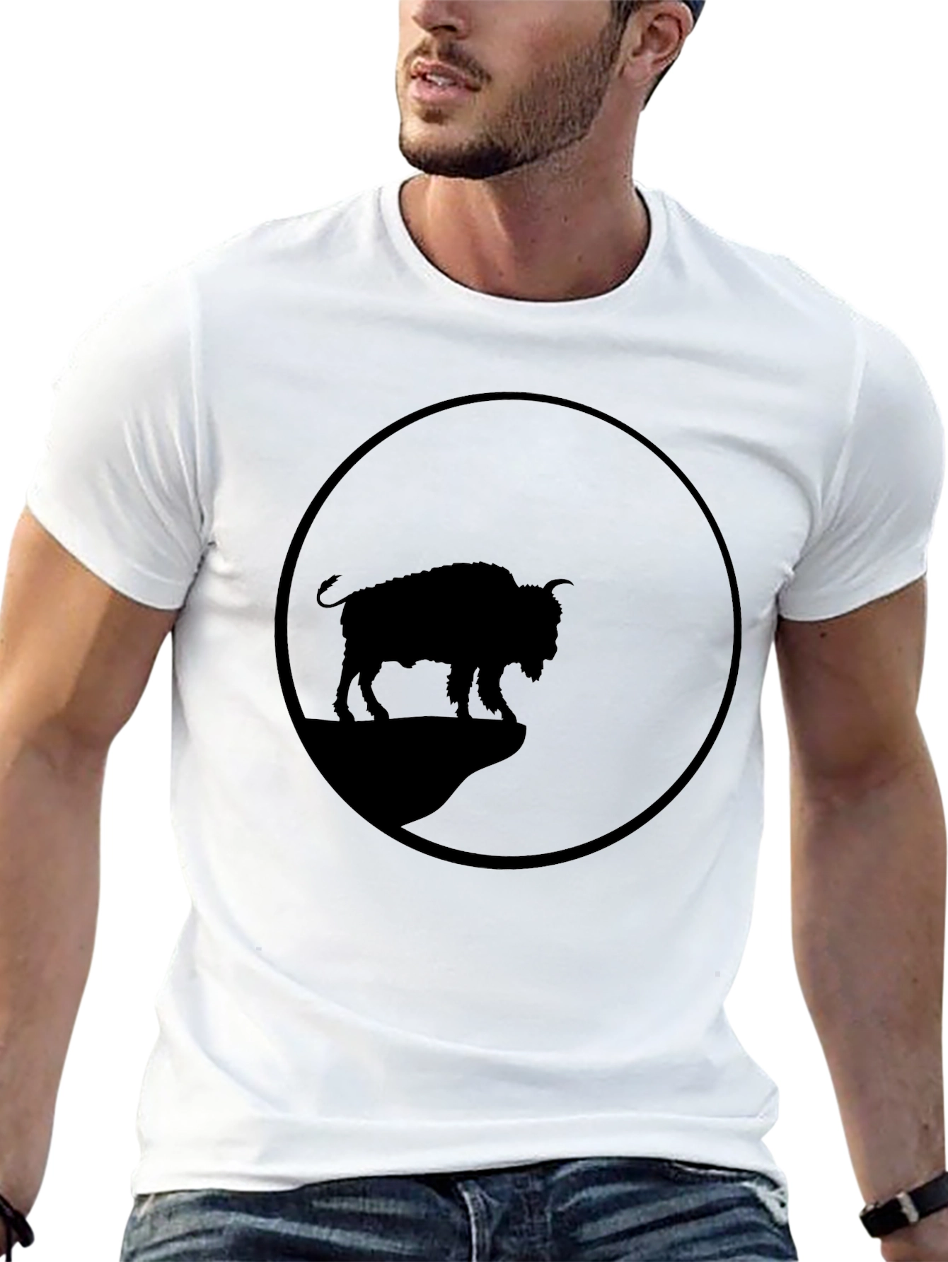 Black Bison Silhouette Graphic Tee view 13