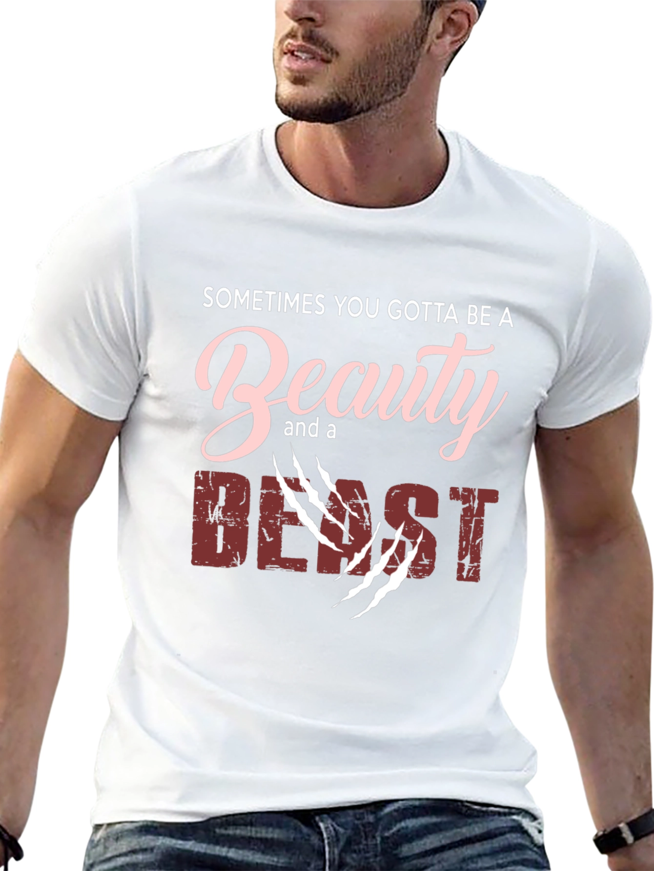 Black Beauty and Beast Graphic Print T-Shirt view 13