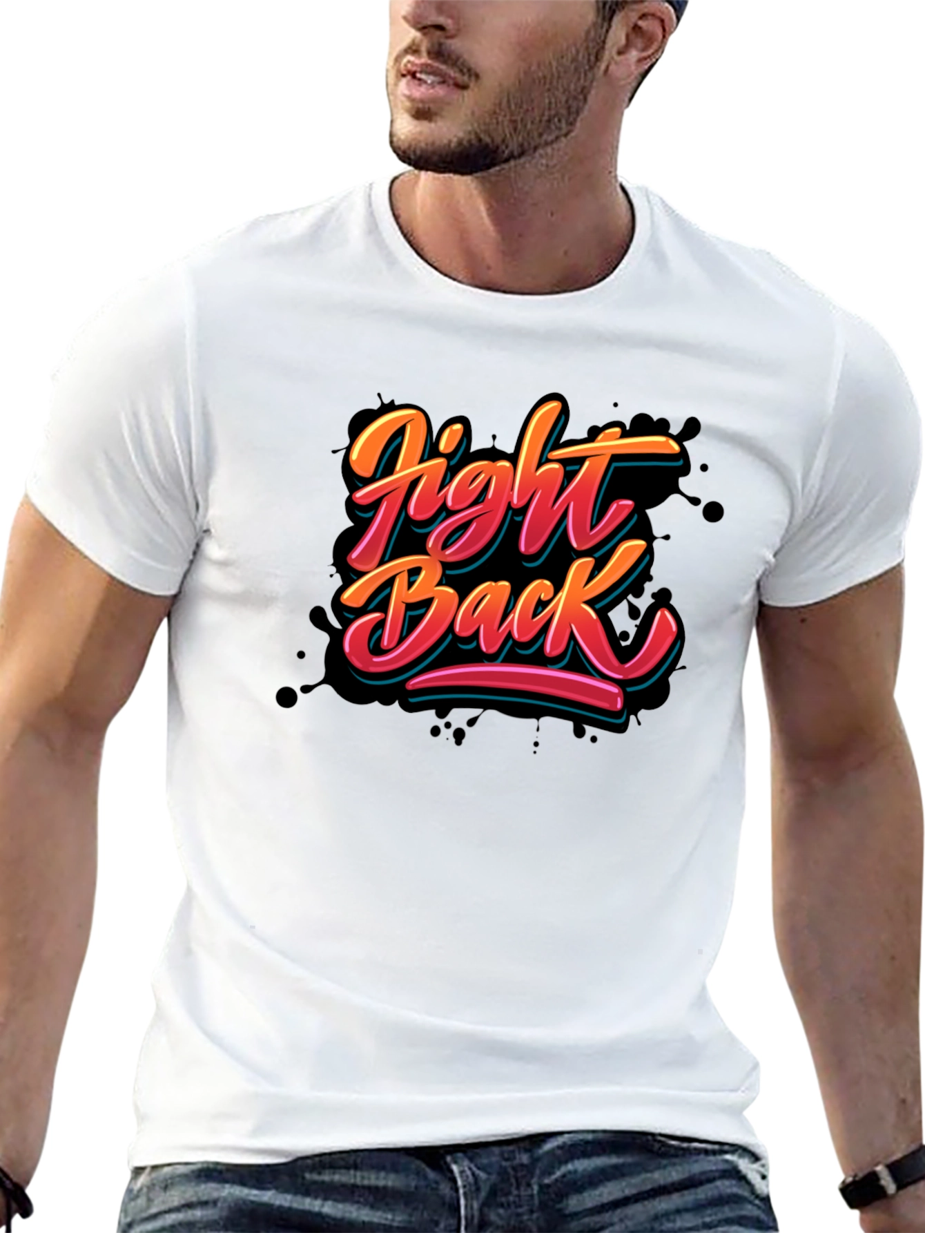 Black Fight Back Graphic T-Shirt - Bold Statement Tee view 13