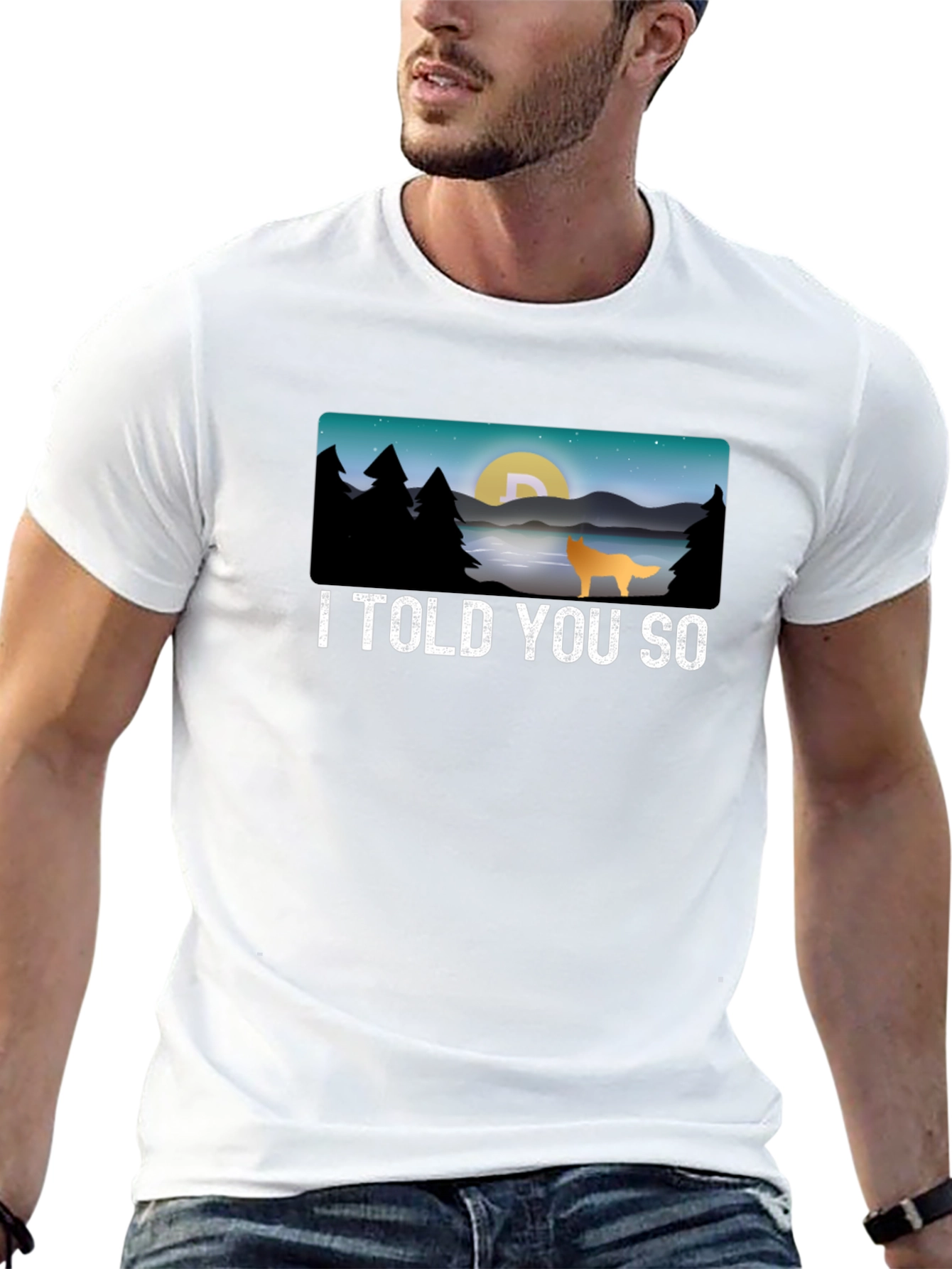 Black I Told You So Dogecoin Moon T-Shirt view 13