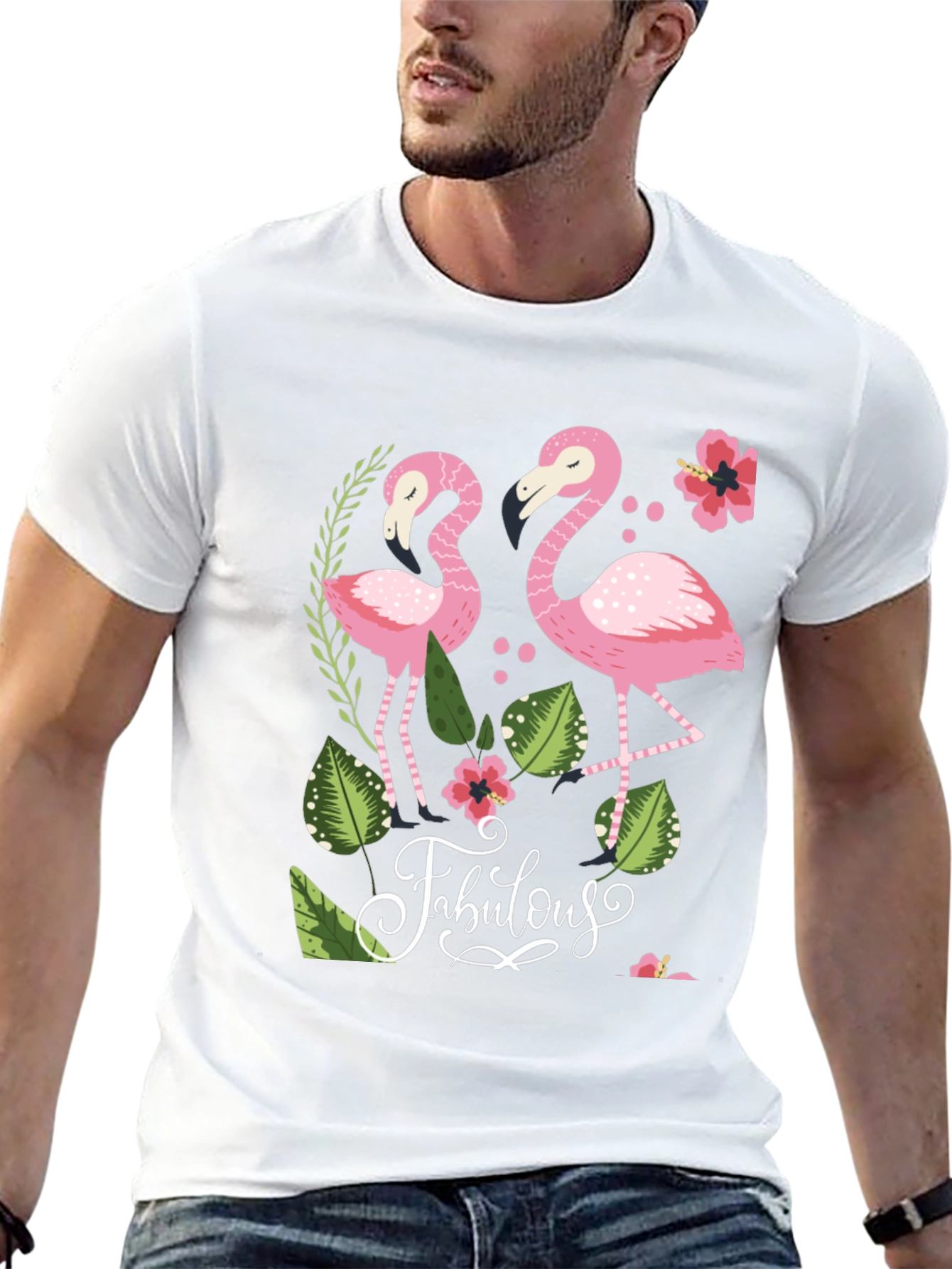 Black Fabulous Flamingo Graphic T-Shirt view 13